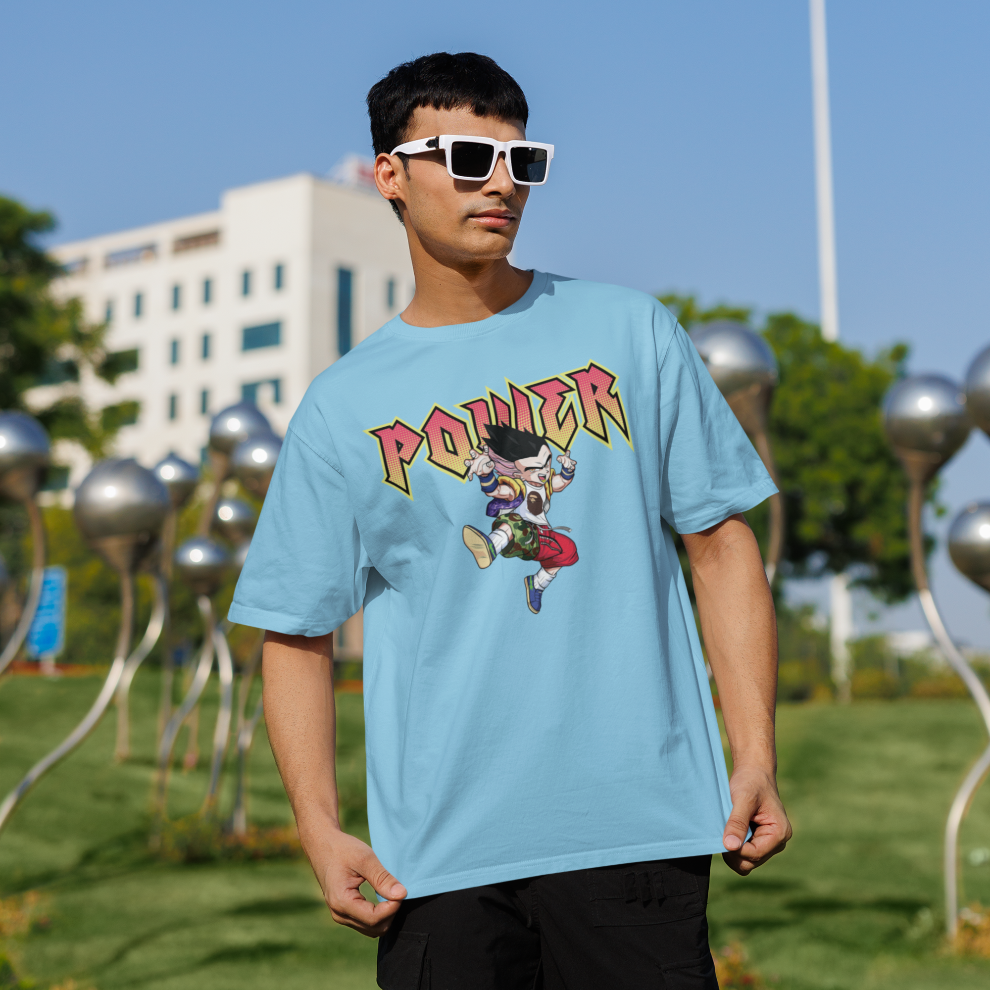 Men Bape gotenks graphic printed oversized Tee