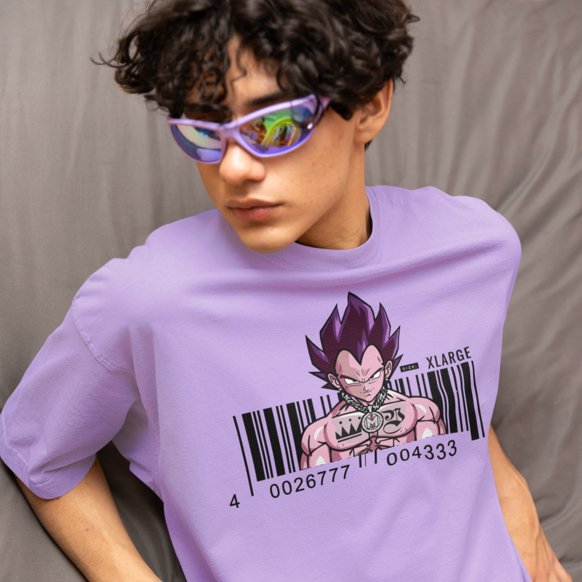 Men Vegan Vegeta graphic printed oversized Tee