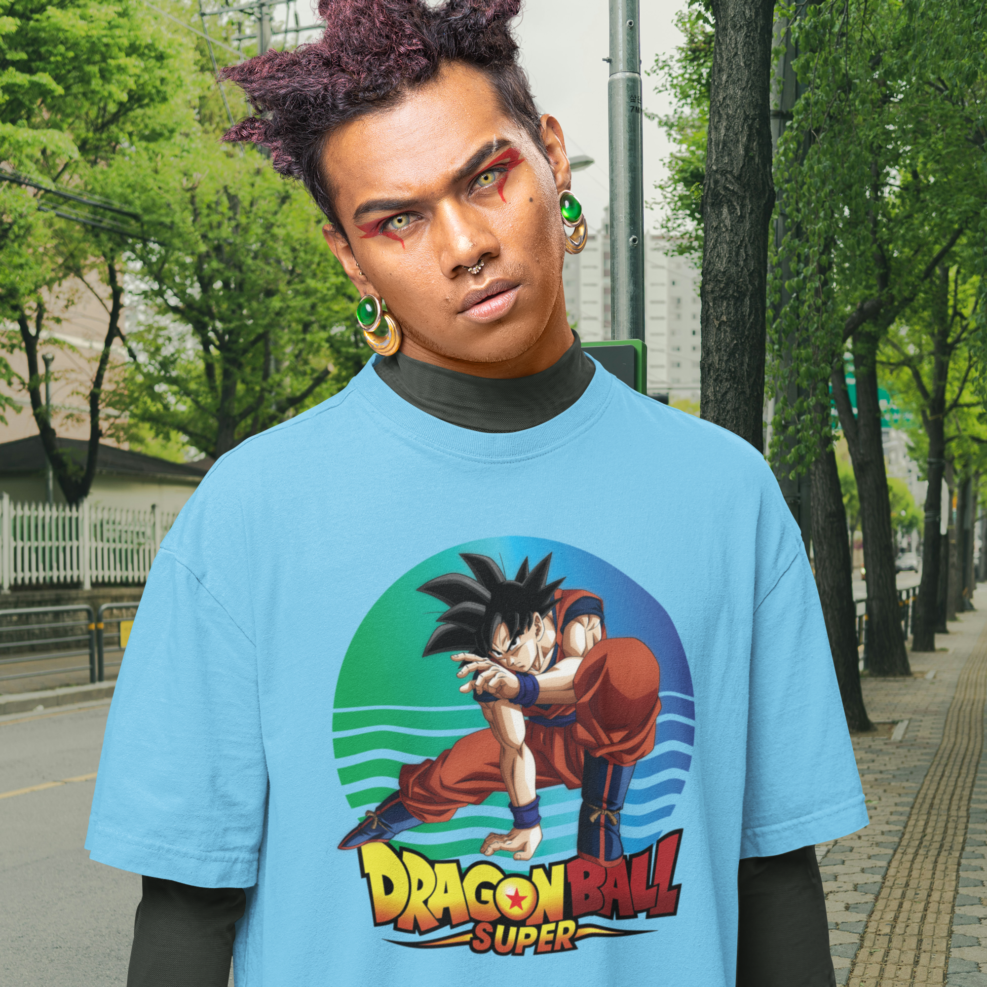 Men dragon ball z;kakarot Graphic printed oversized Tee