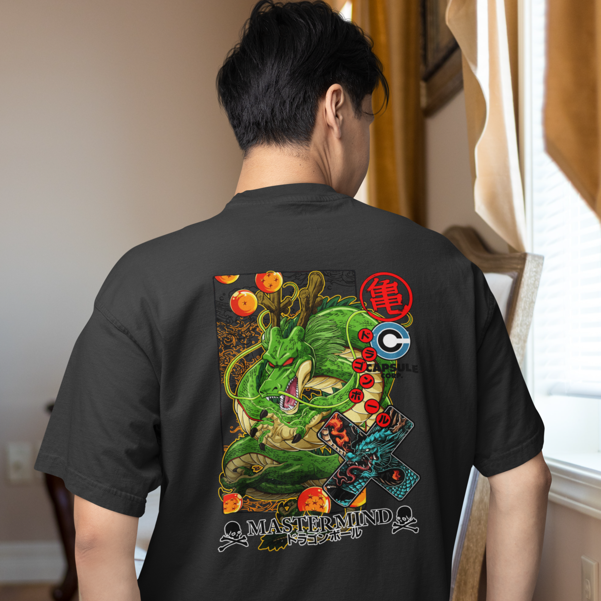 Men DBZ shenron dragon ball graphic back printed oversized Tee