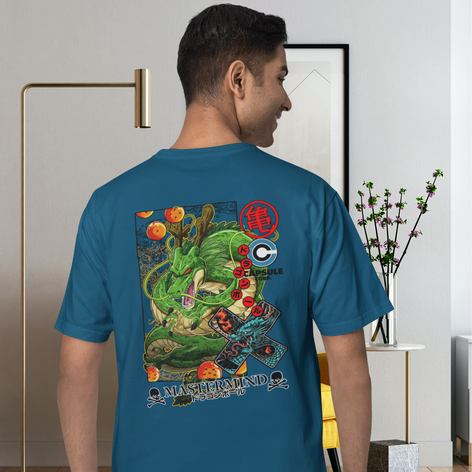 Men DBZ shenron dragon ball graphic back printed oversized Tee