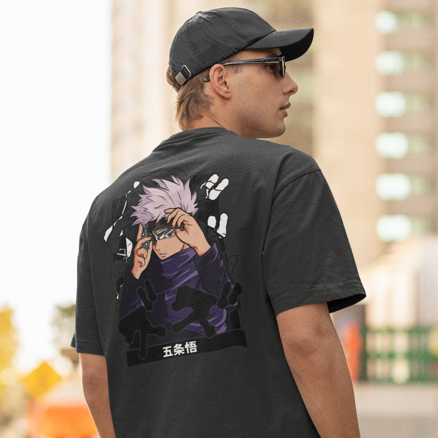 Men Satoru Gojo graphic back printed oversized Tee