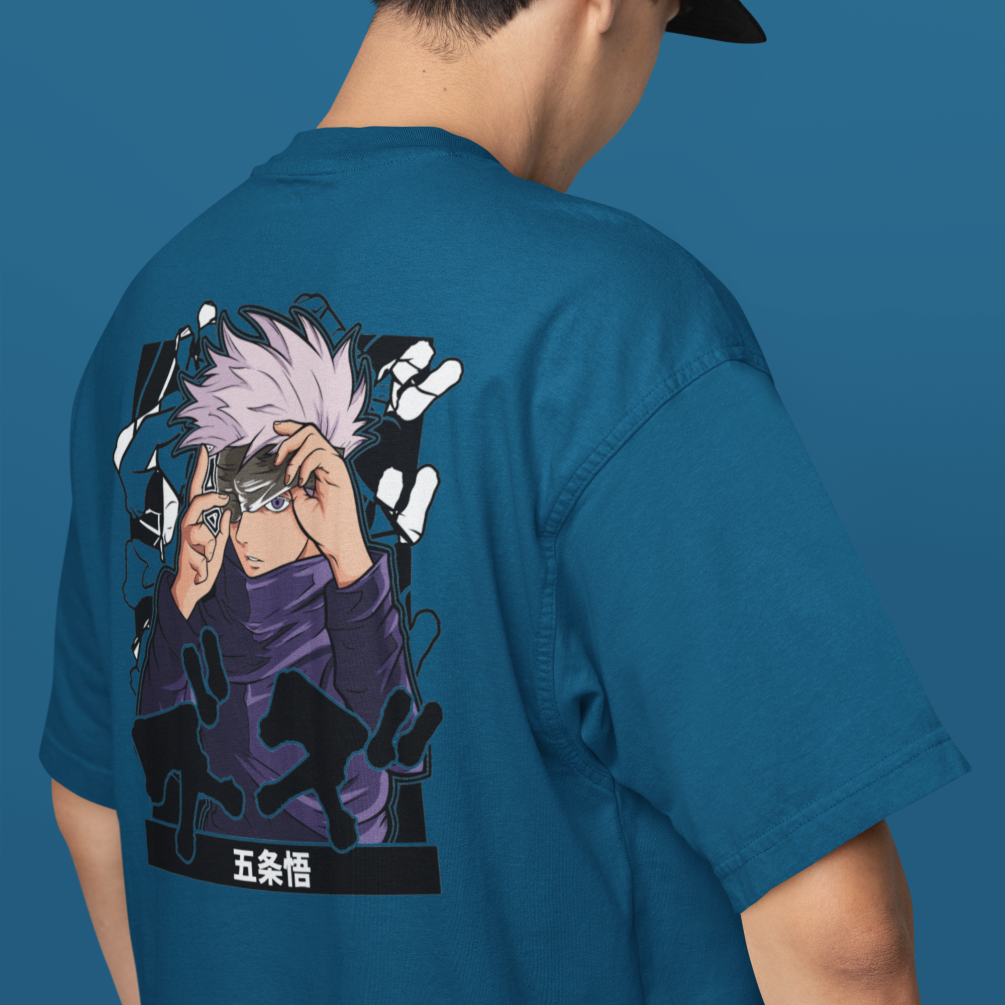 Men Satoru Gojo graphic back printed oversized Tee