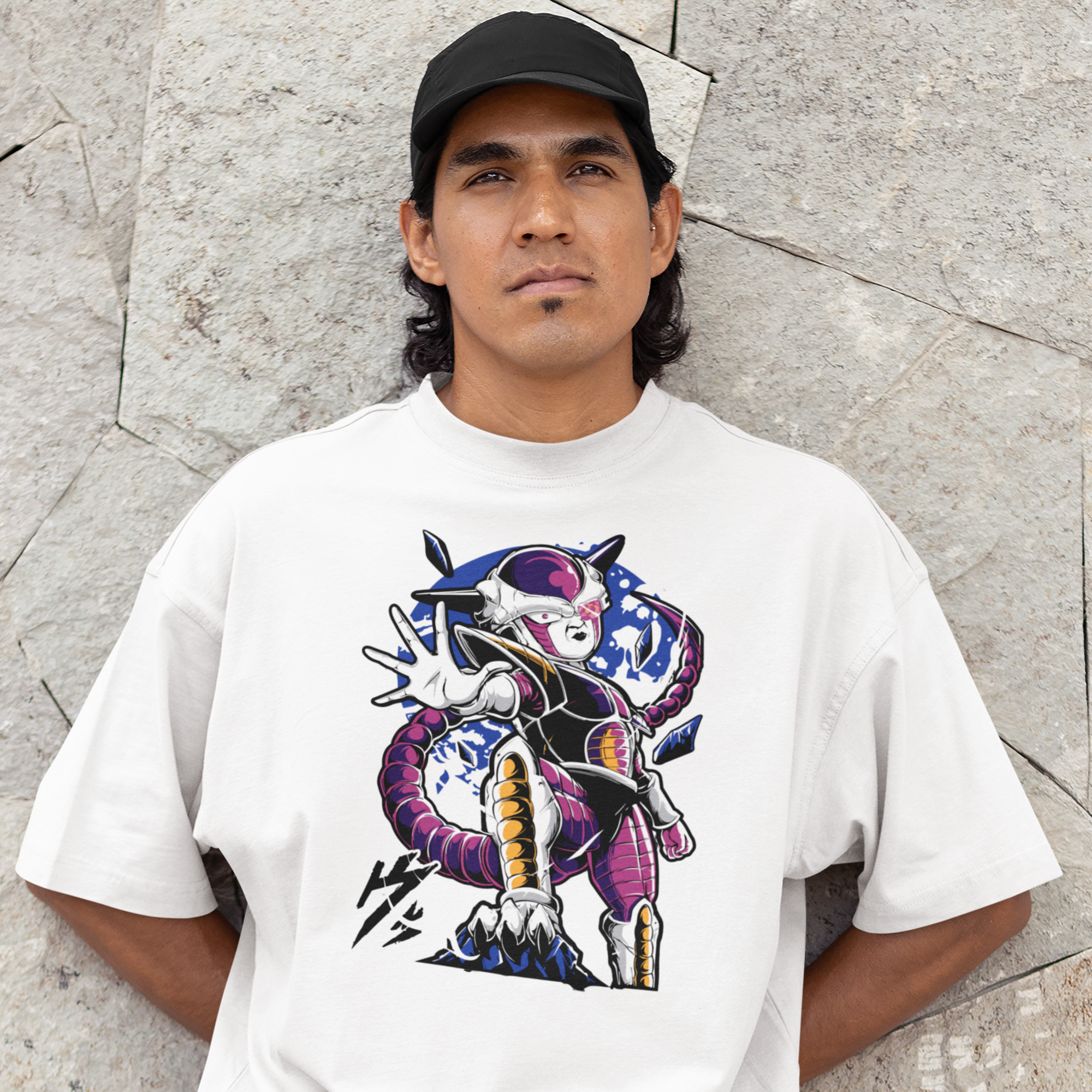 Men Frieza Graphic printed crew neck oversized Tee