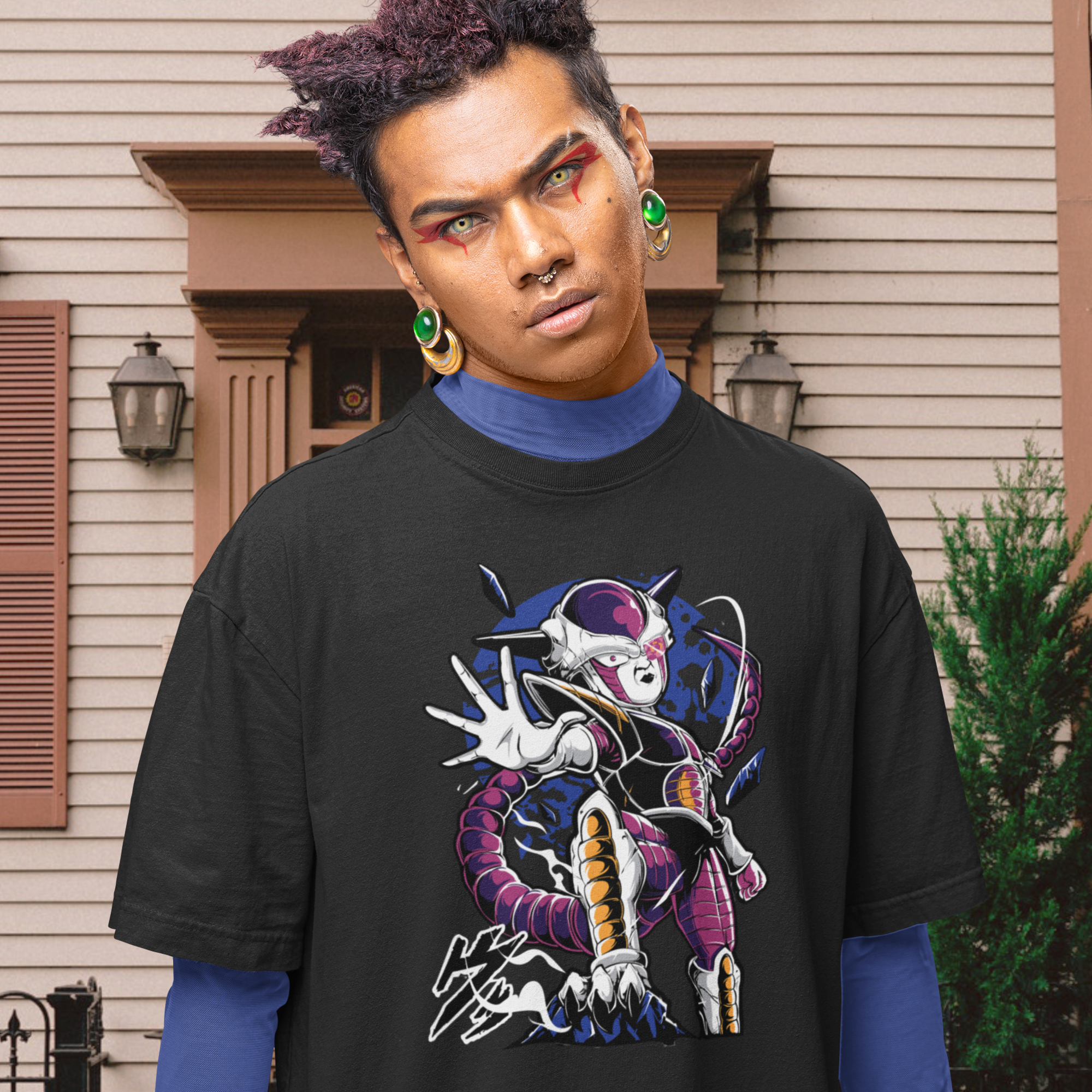 Men Frieza Graphic printed crew neck oversized Tee