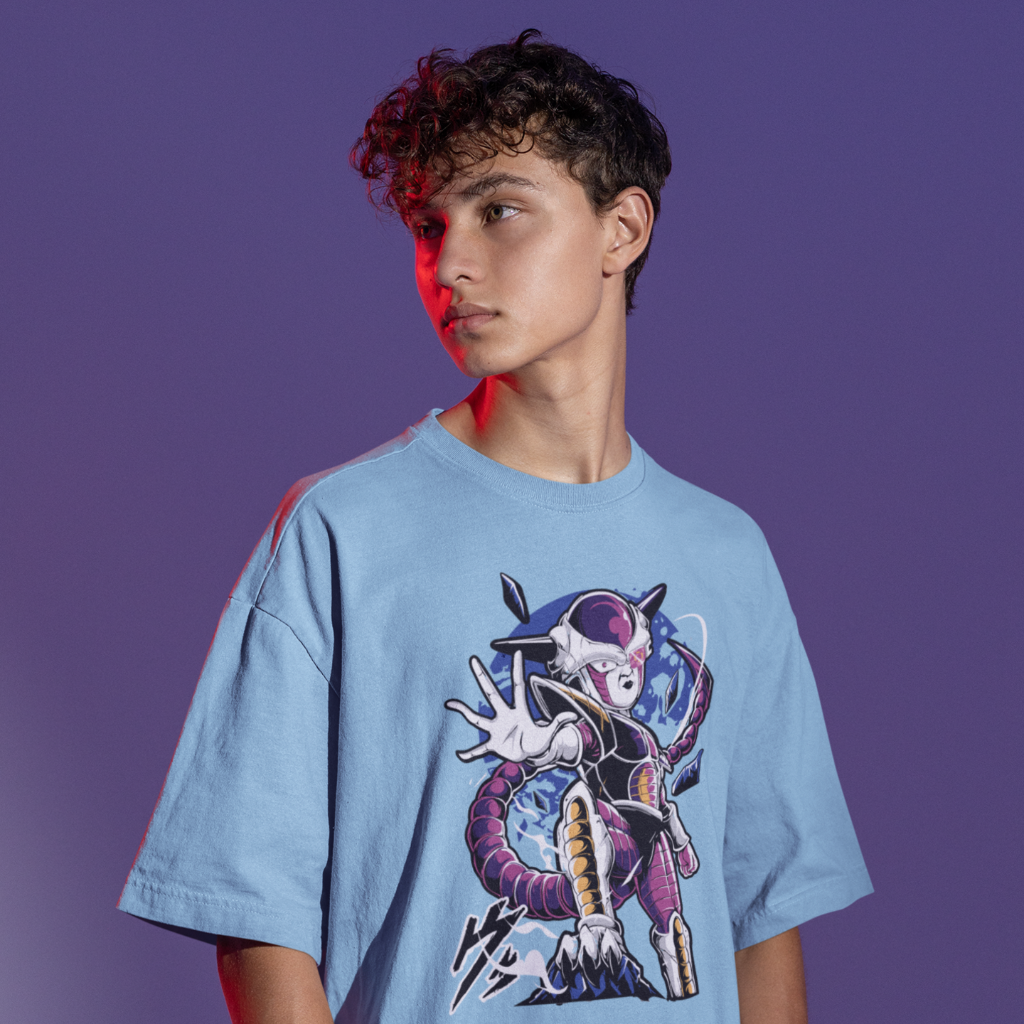 Men Frieza Graphic printed crew neck oversized Tee