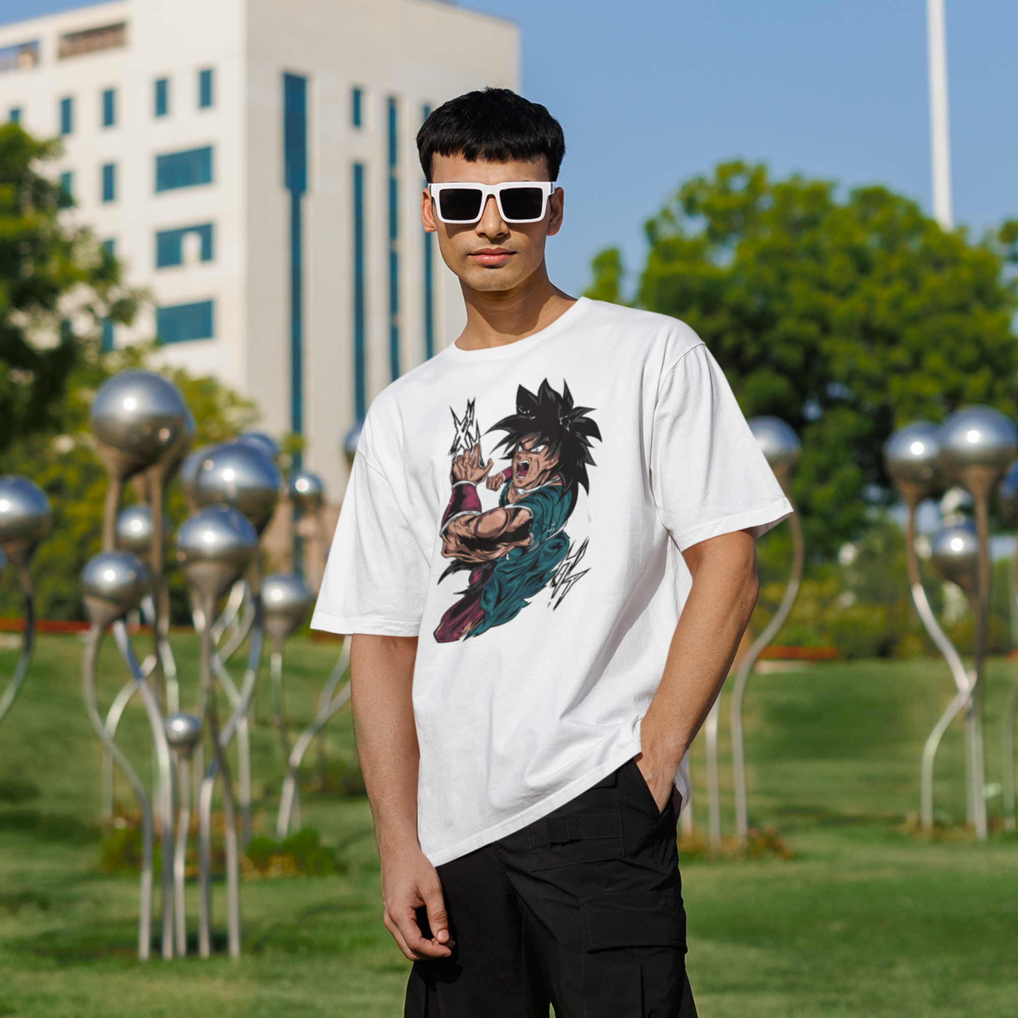 Men Broly-ex Graphic printed oversized Tee