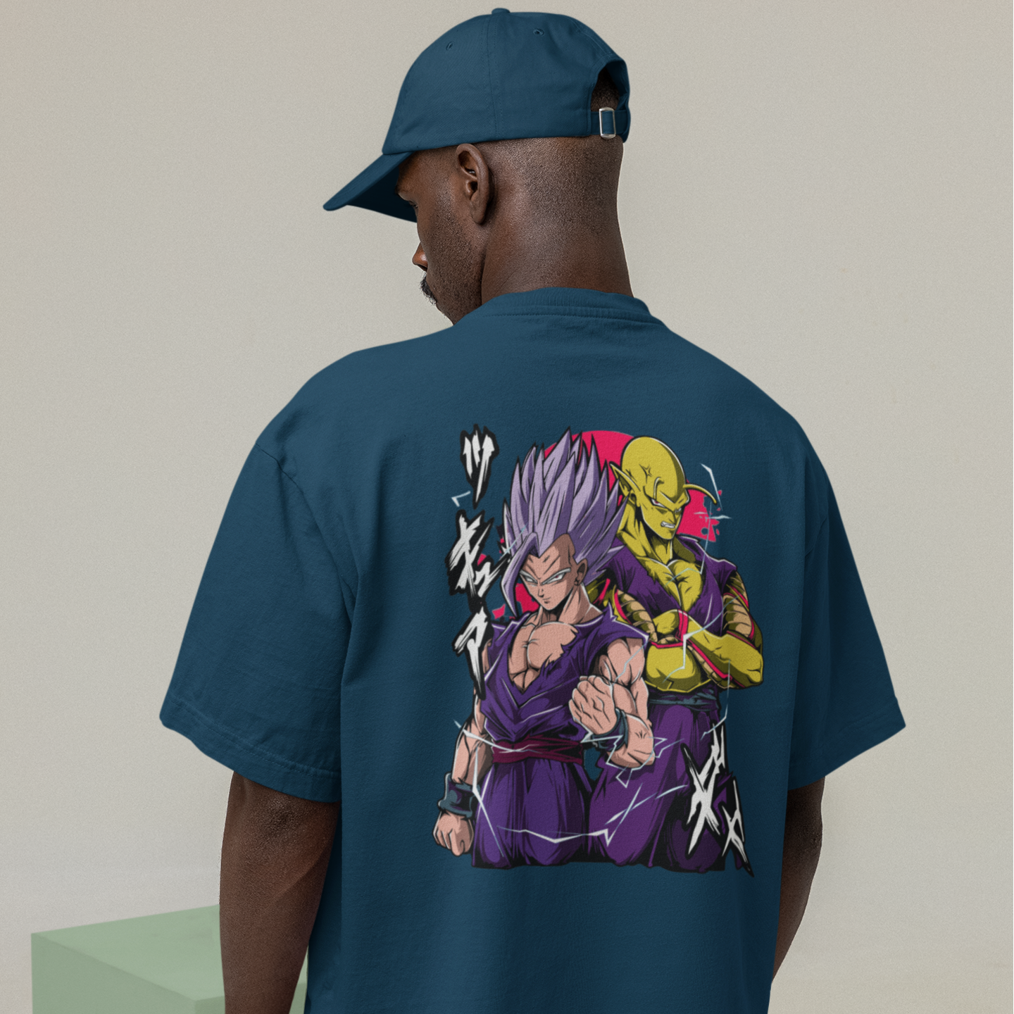 Men Ultra Vegito graphic back printed oversized Tee