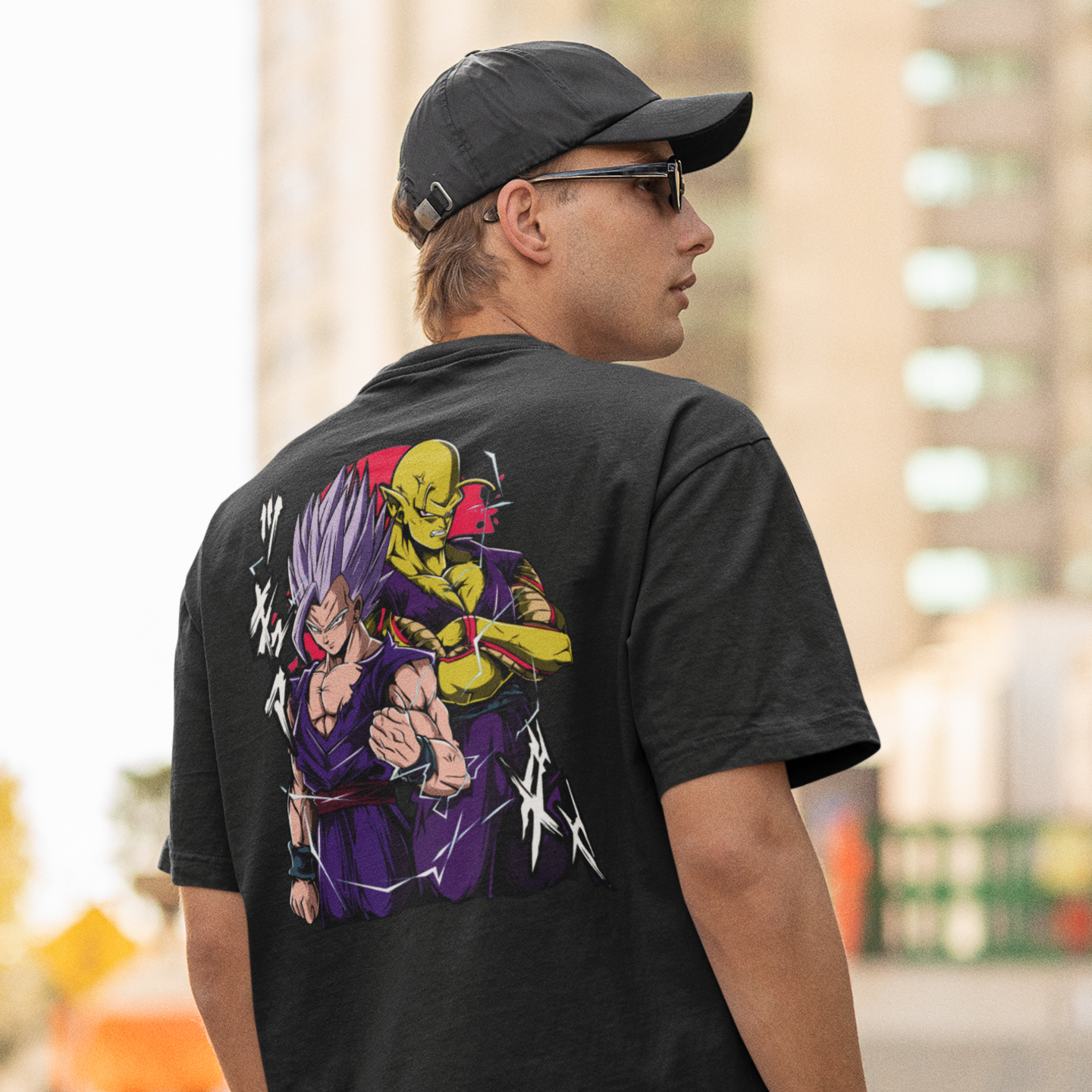 Men Ultra Vegito graphic back printed oversized Tee