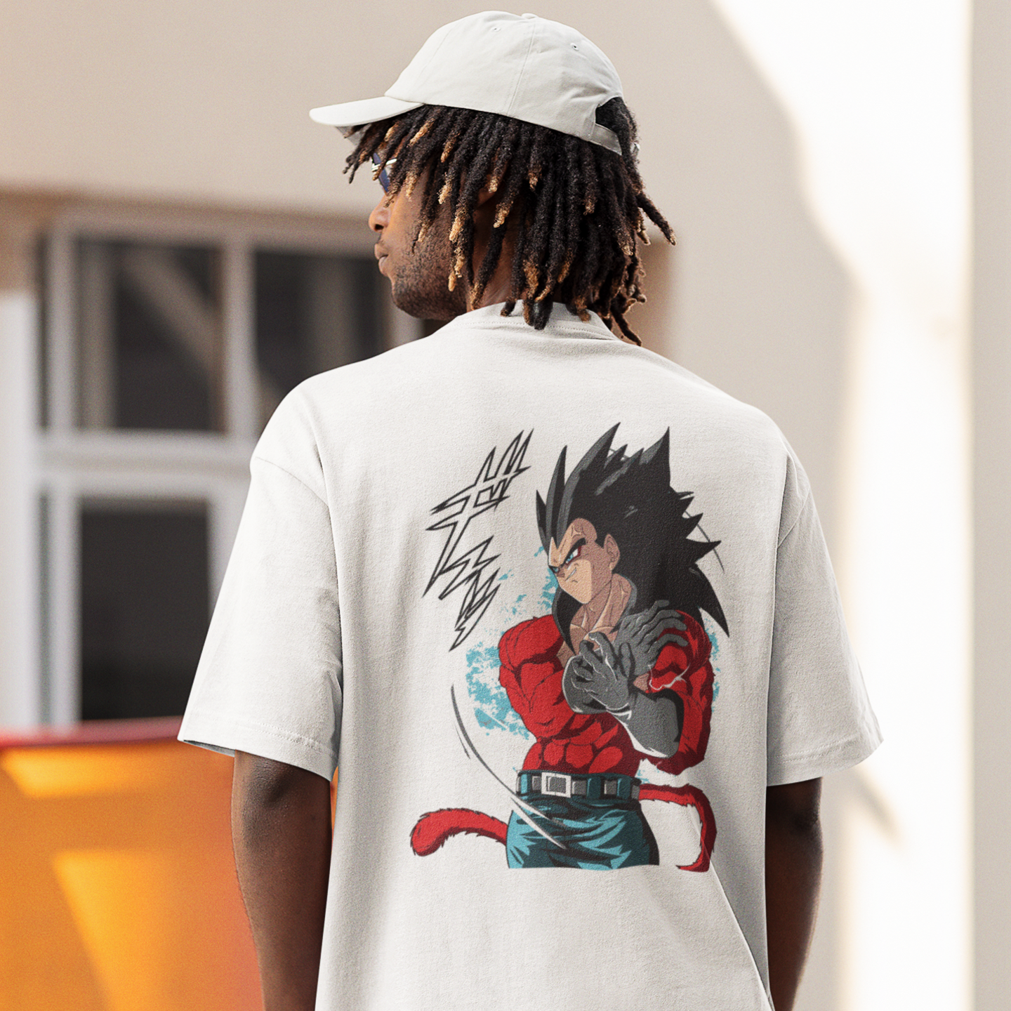 Men Vegeta ssj4 graphic back printed oversized Tee