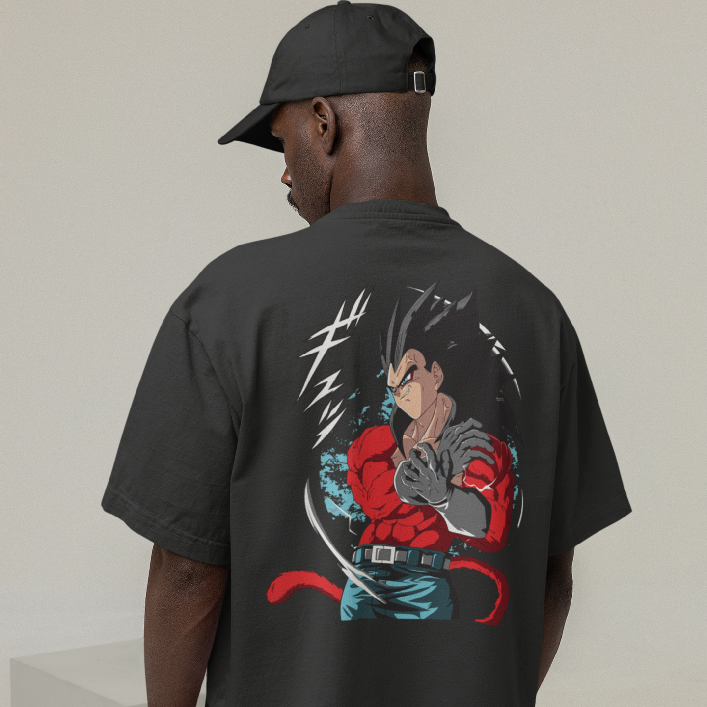 Men Vegeta ssj4 graphic back printed oversized Tee