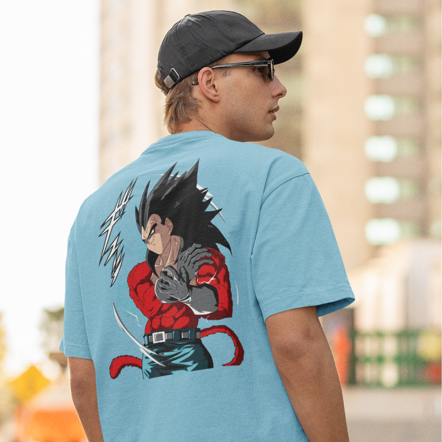 Men Vegeta ssj4 graphic back printed oversized Tee