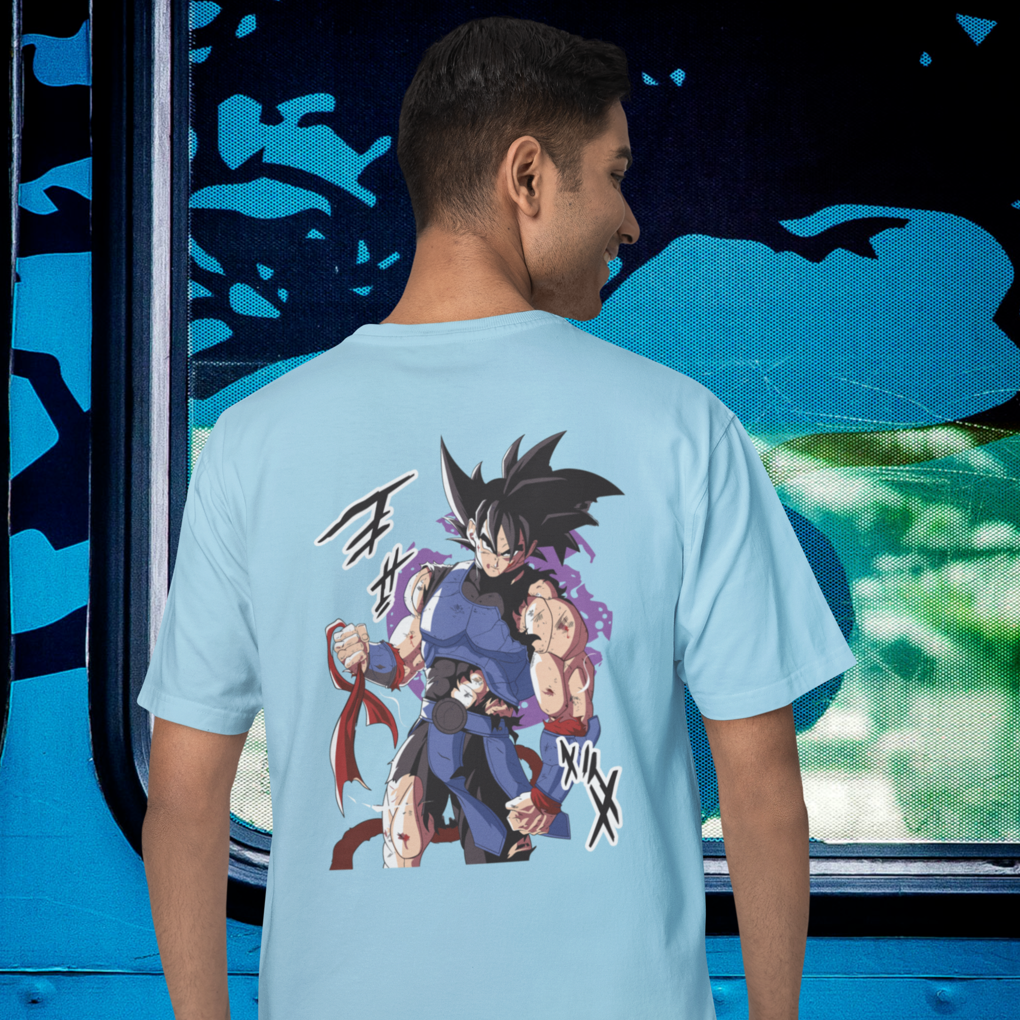 Men bardock graphic back printed oversized Tee