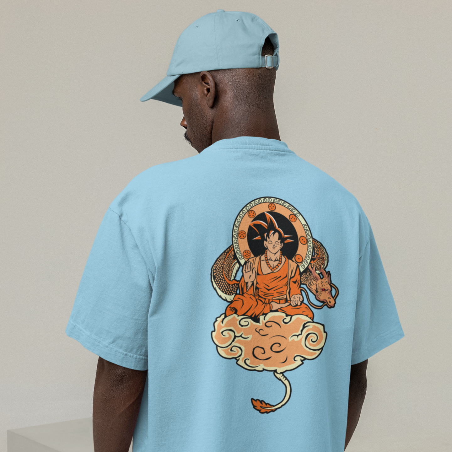 Men Goku buddha Graphic back printed oversized Tee