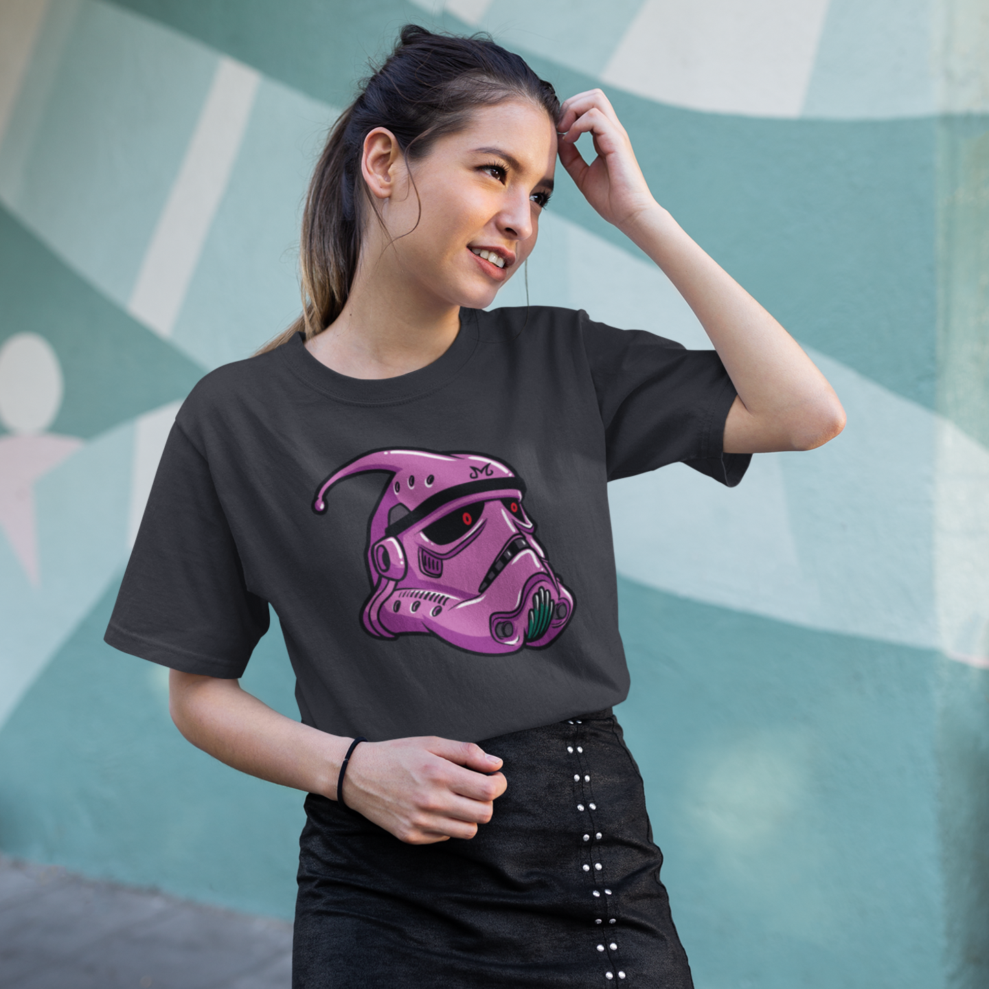 Women Majin buu trooper Graphic printed oversized Tee