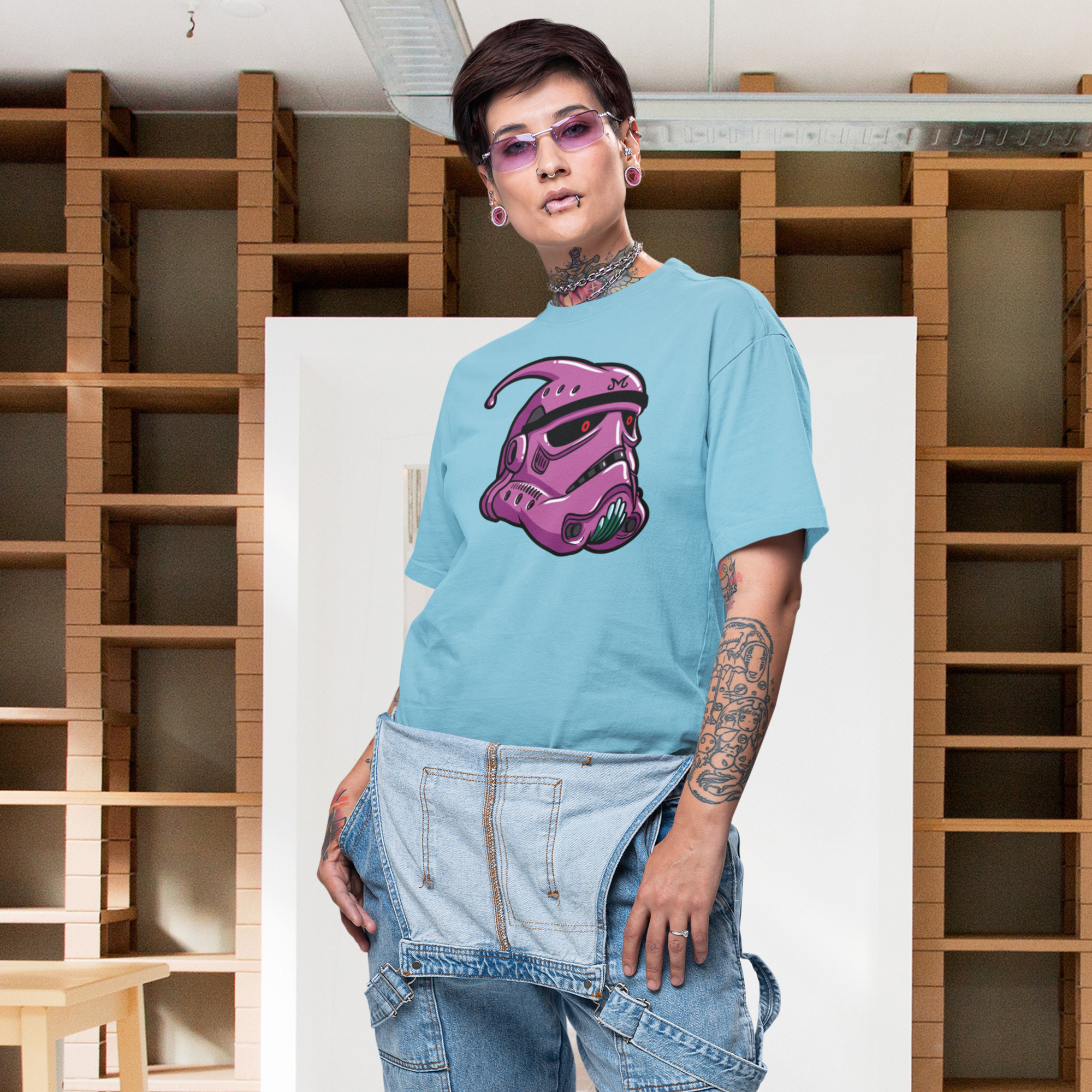 Women Majin buu trooper Graphic printed oversized Tee