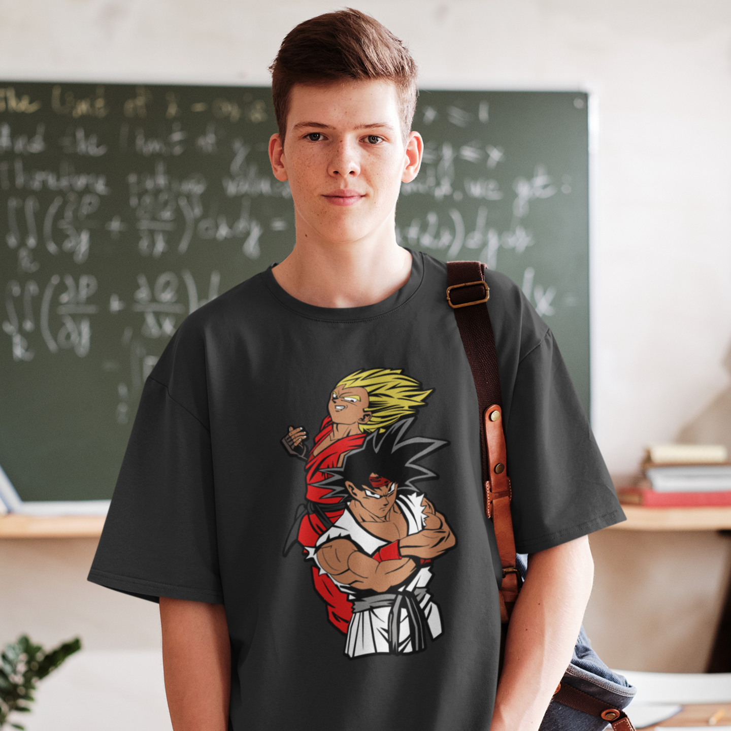 Men Goku & Vegeta graphic printed oversized Tee