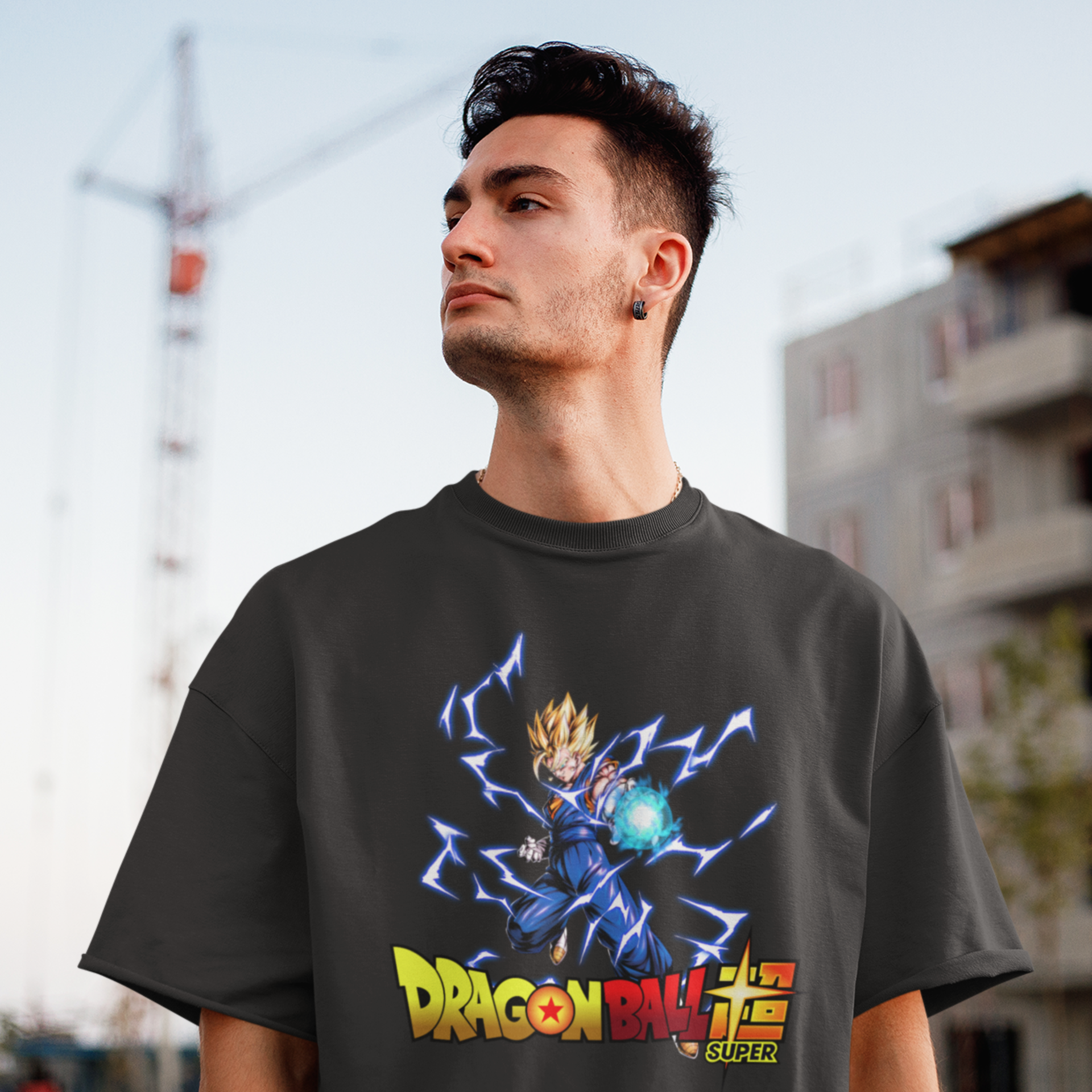 Men Vegito Dragon Ball Graphic printed oversized Tee