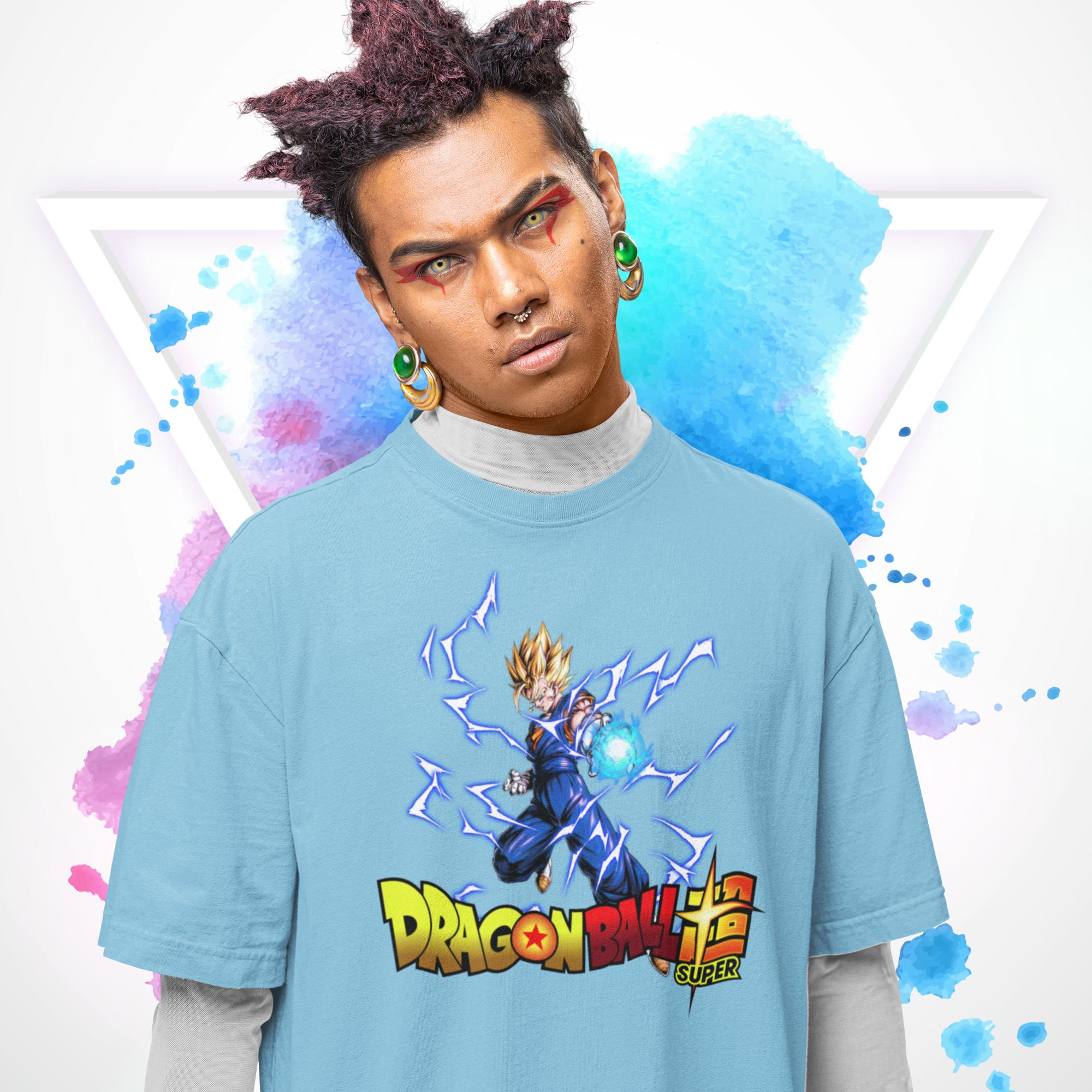 Men Vegito Dragon Ball Graphic printed oversized Tee