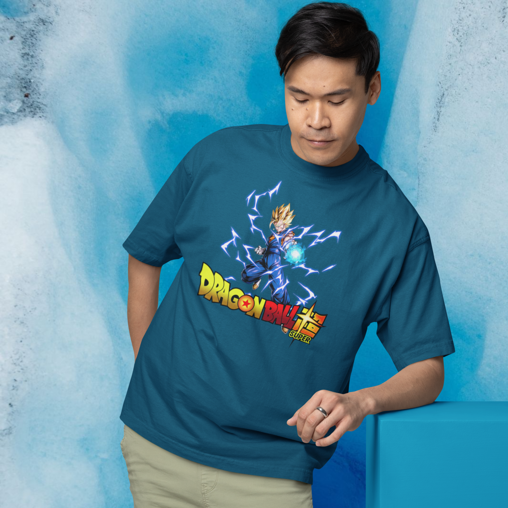 Men Vegito Dragon Ball Graphic printed oversized Tee