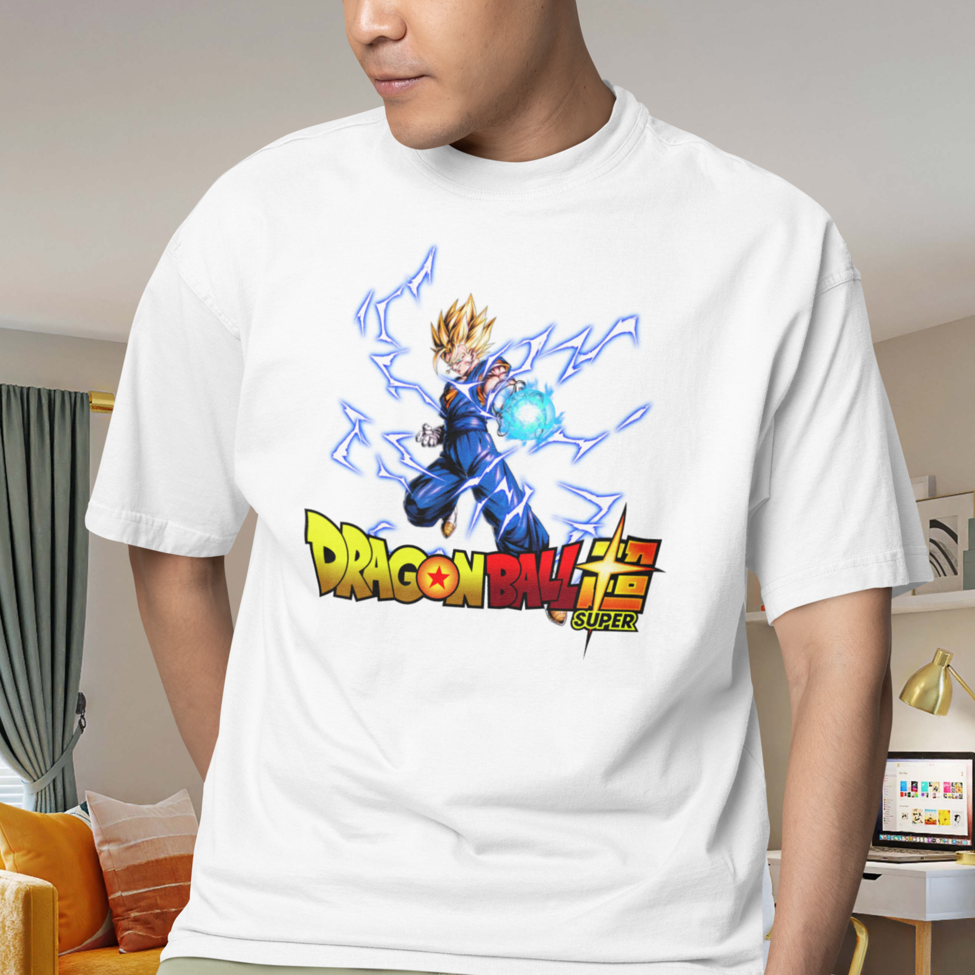 Men Vegito Dragon Ball Graphic printed oversized Tee