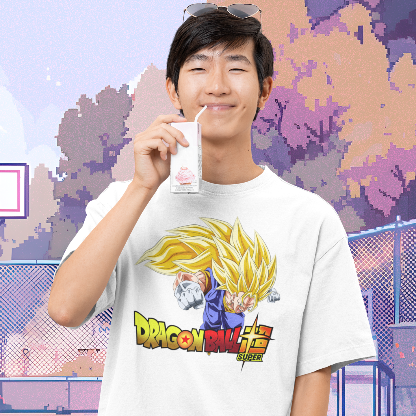 Men Goku dragon ball graphic printed oversized Tee