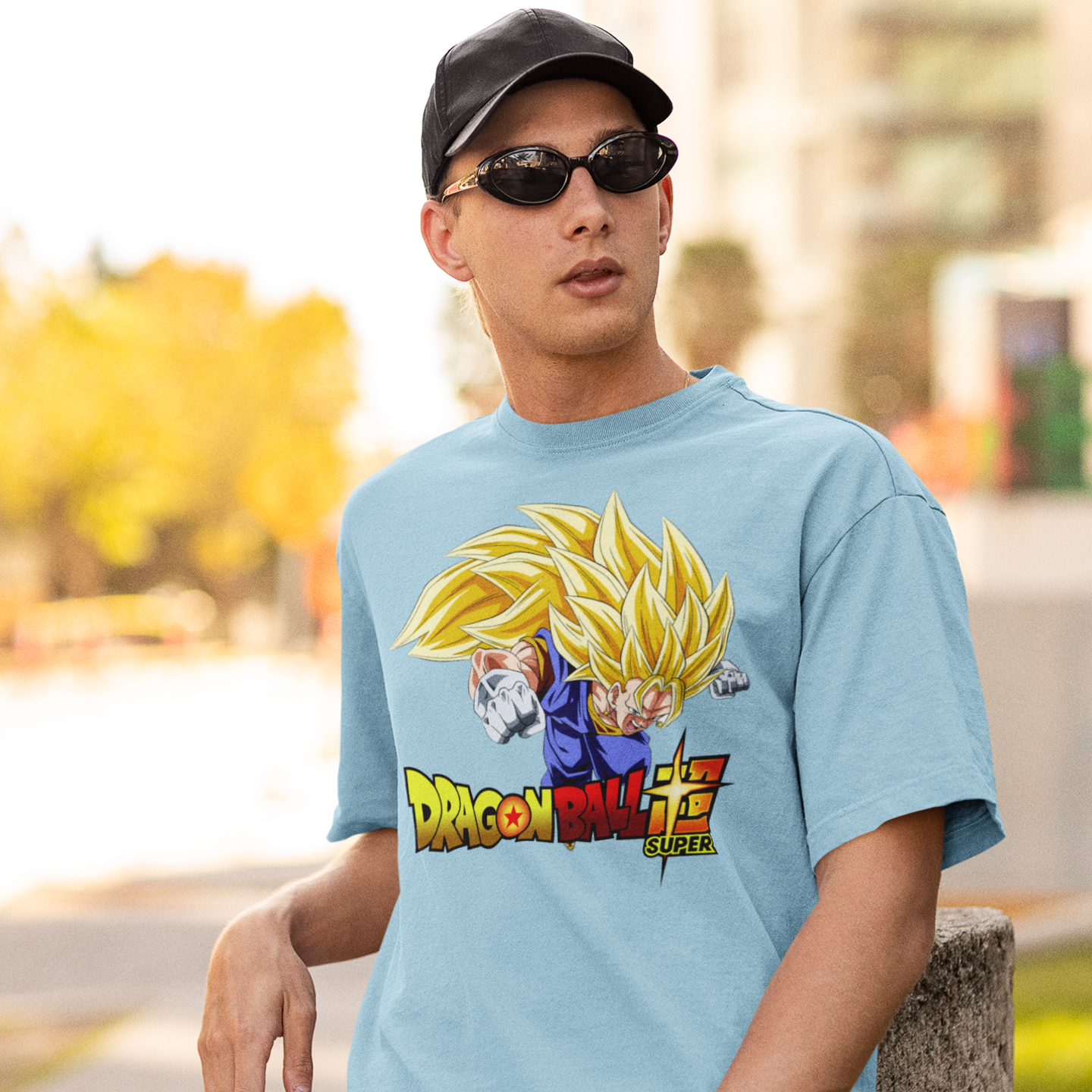 Men Goku dragon ball graphic printed oversized Tee