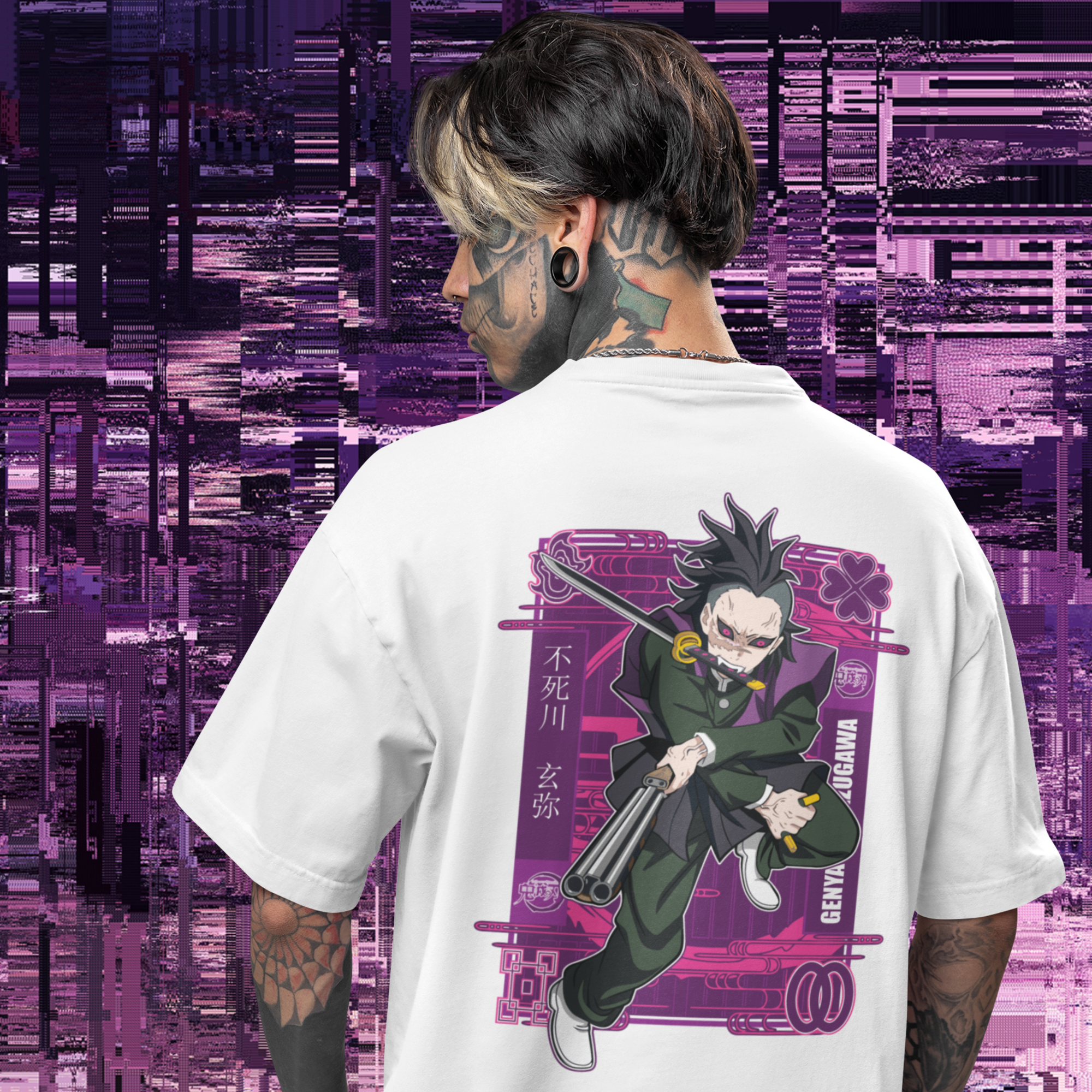 Men Genya shinazugawa graphic back printed Tee