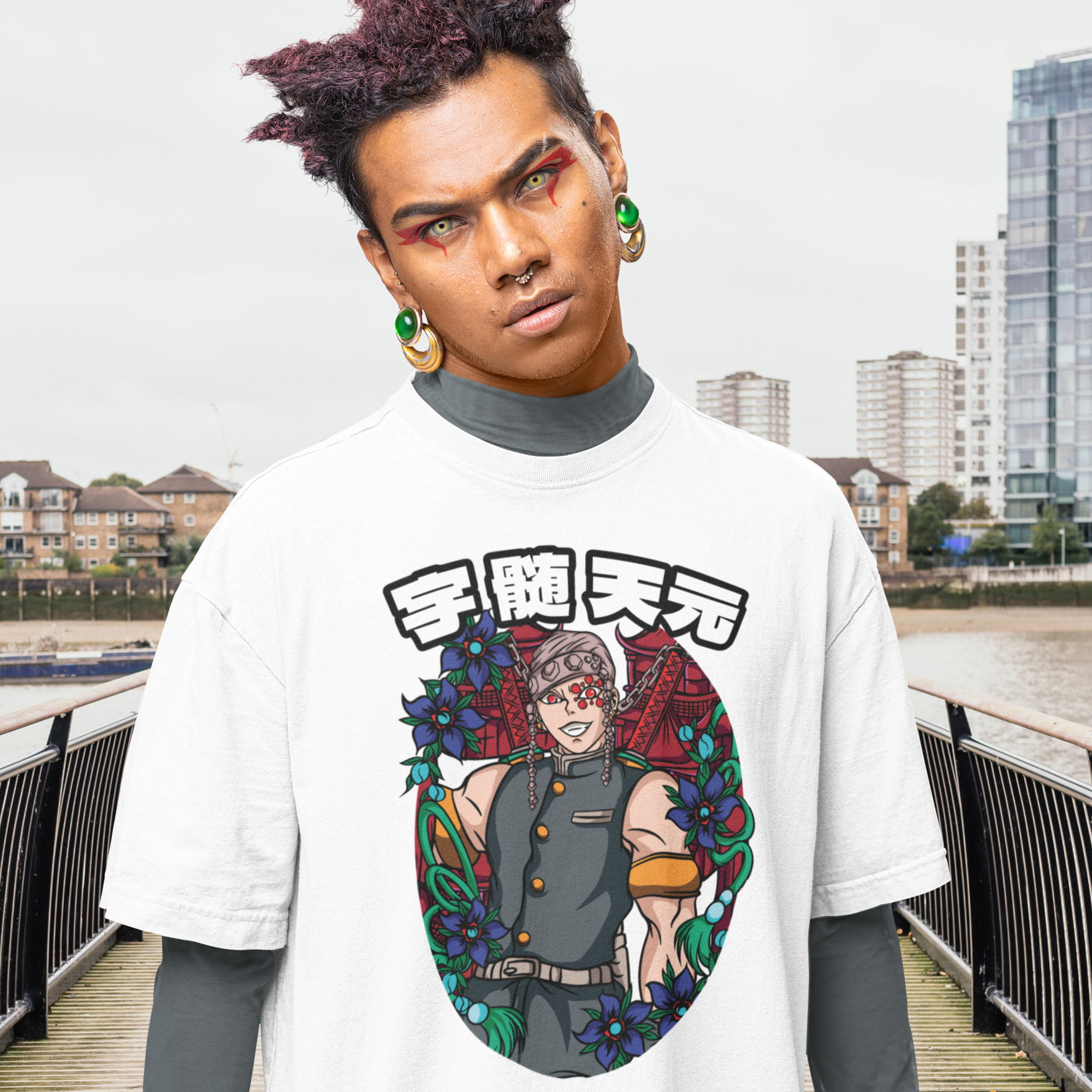 Men Tengen ugui graphic printed oversized Tee