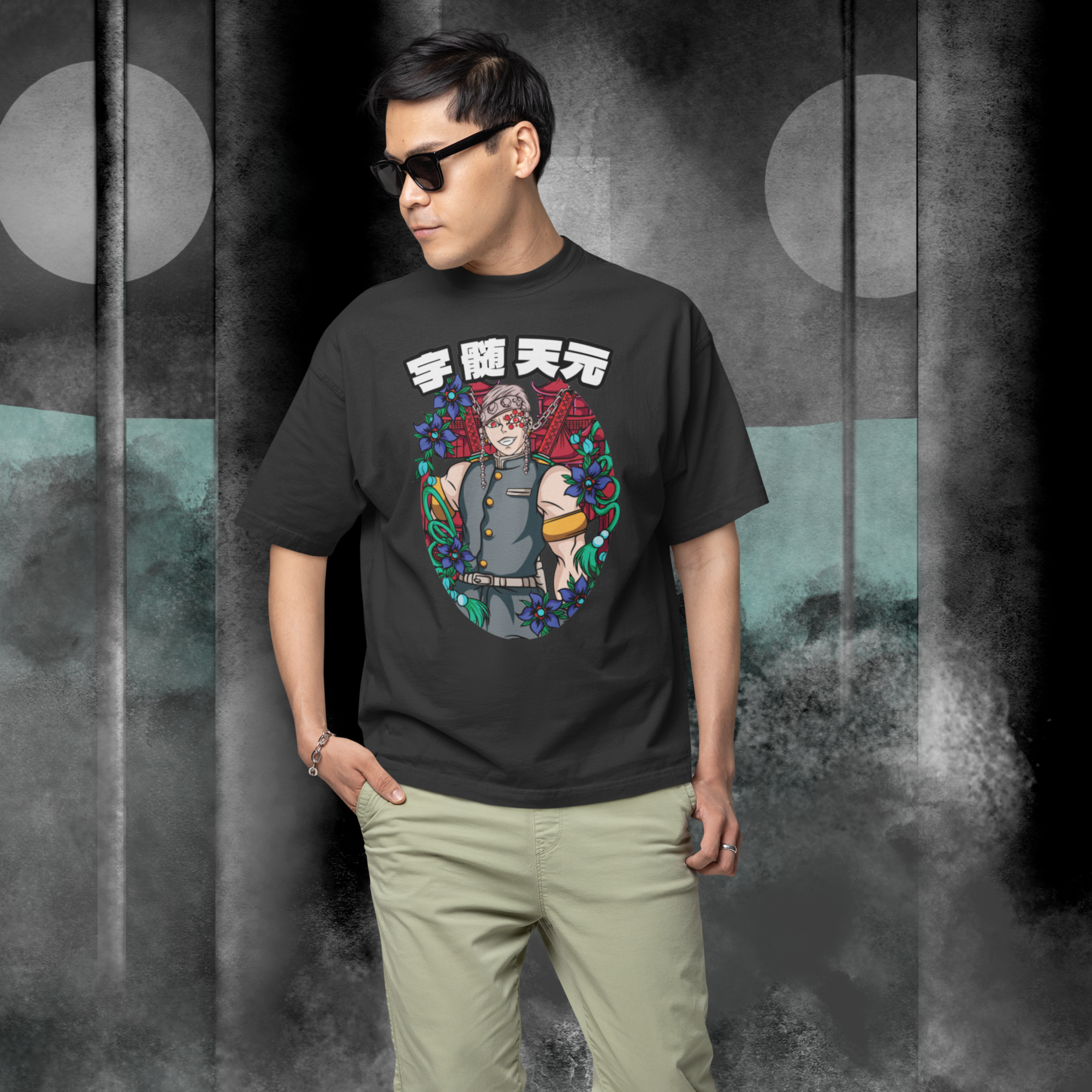 Men Tengen ugui graphic printed oversized Tee