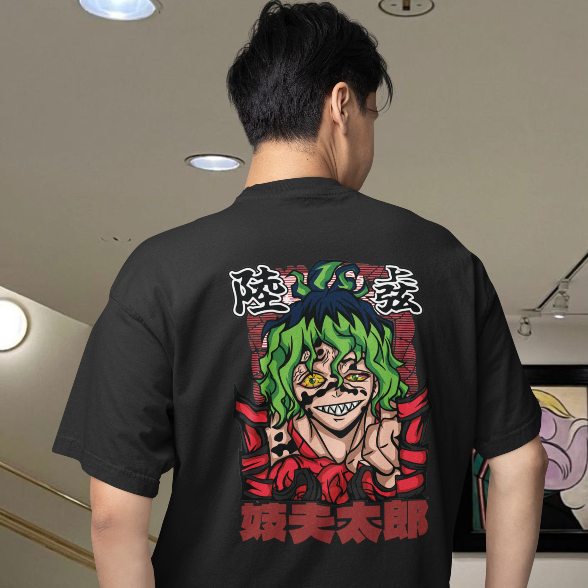 Men Gyutaro graphic back printed oversized Tee