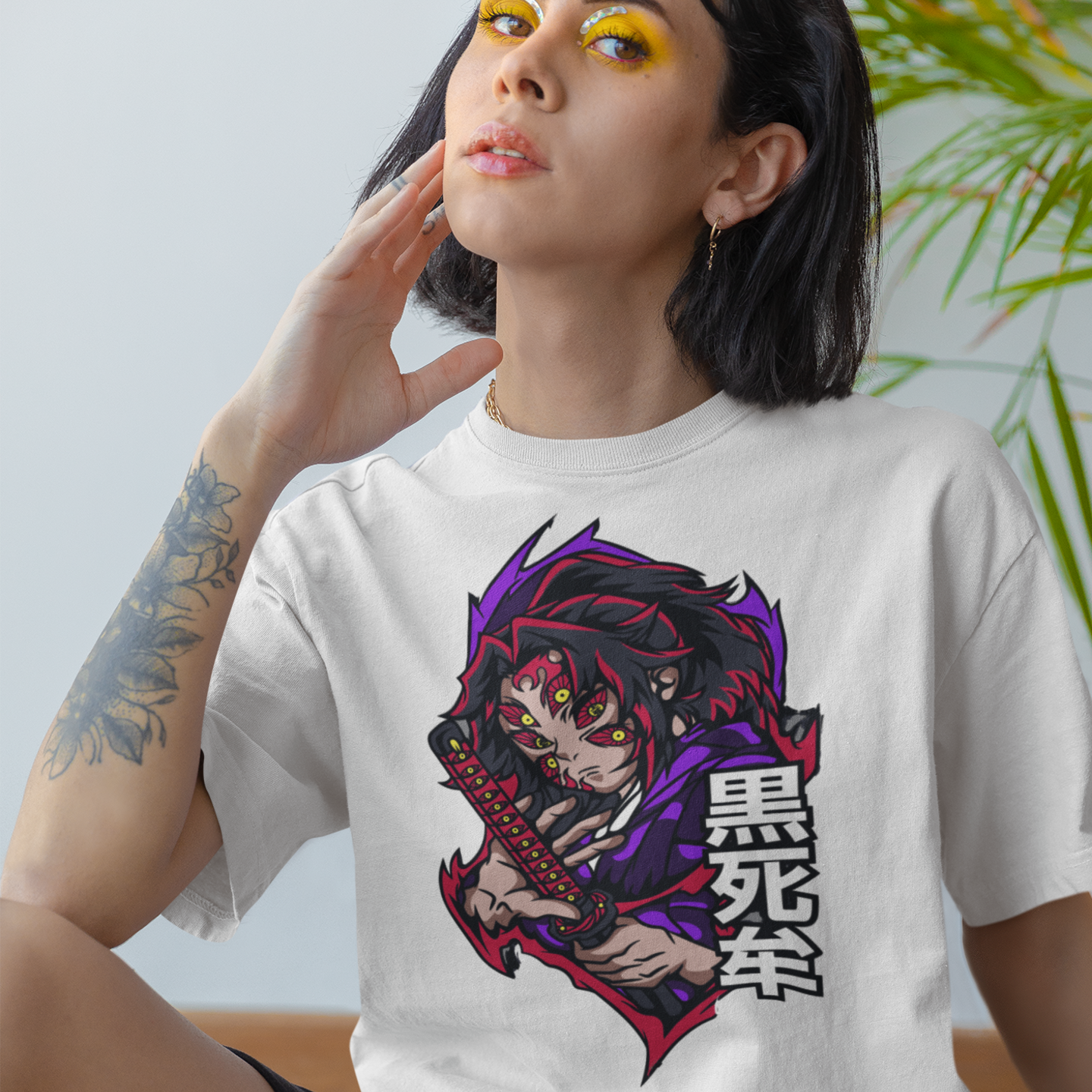 Women kokushibo graphic printed oversized Tee