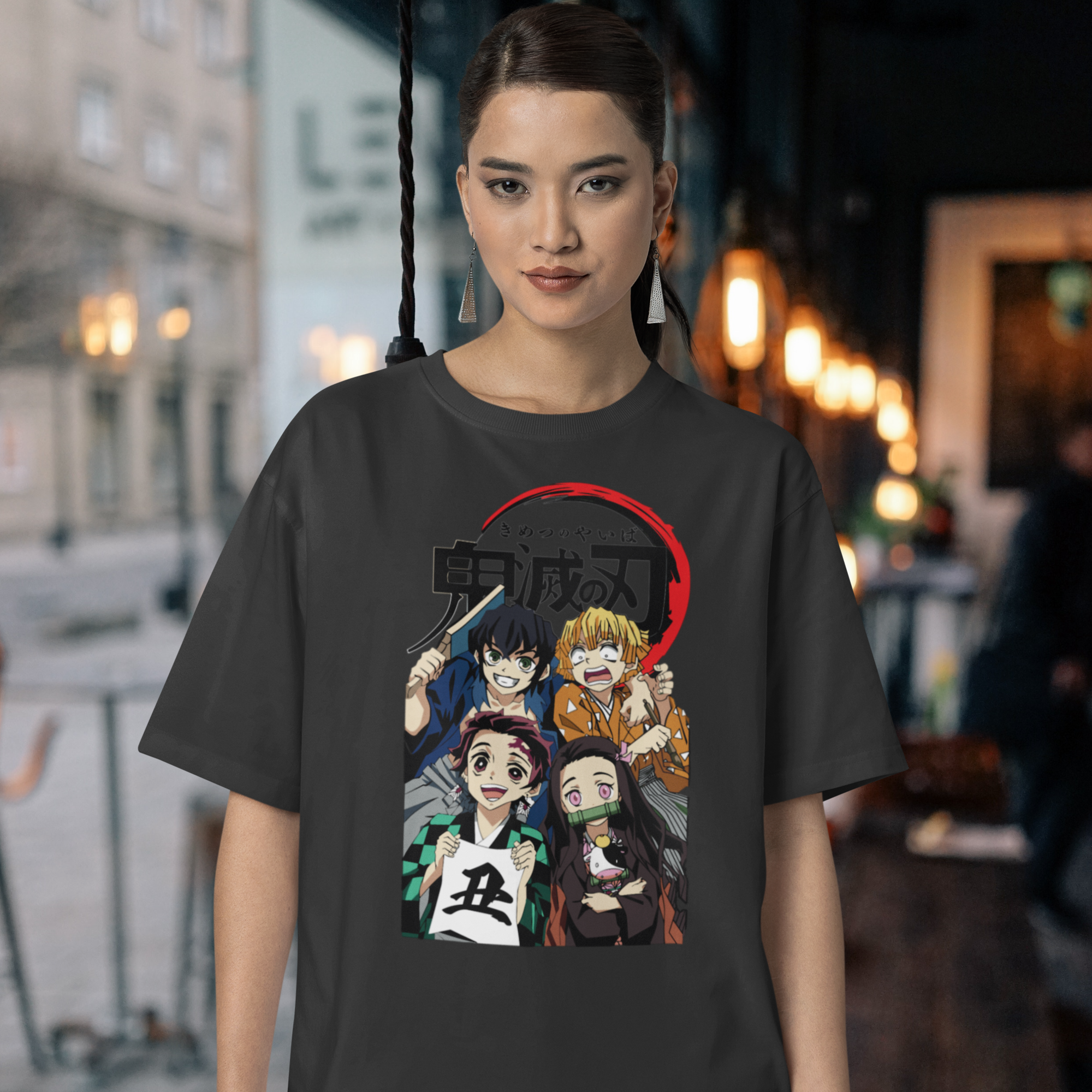 Women kametsu no yiba graphic printed oversized Tee