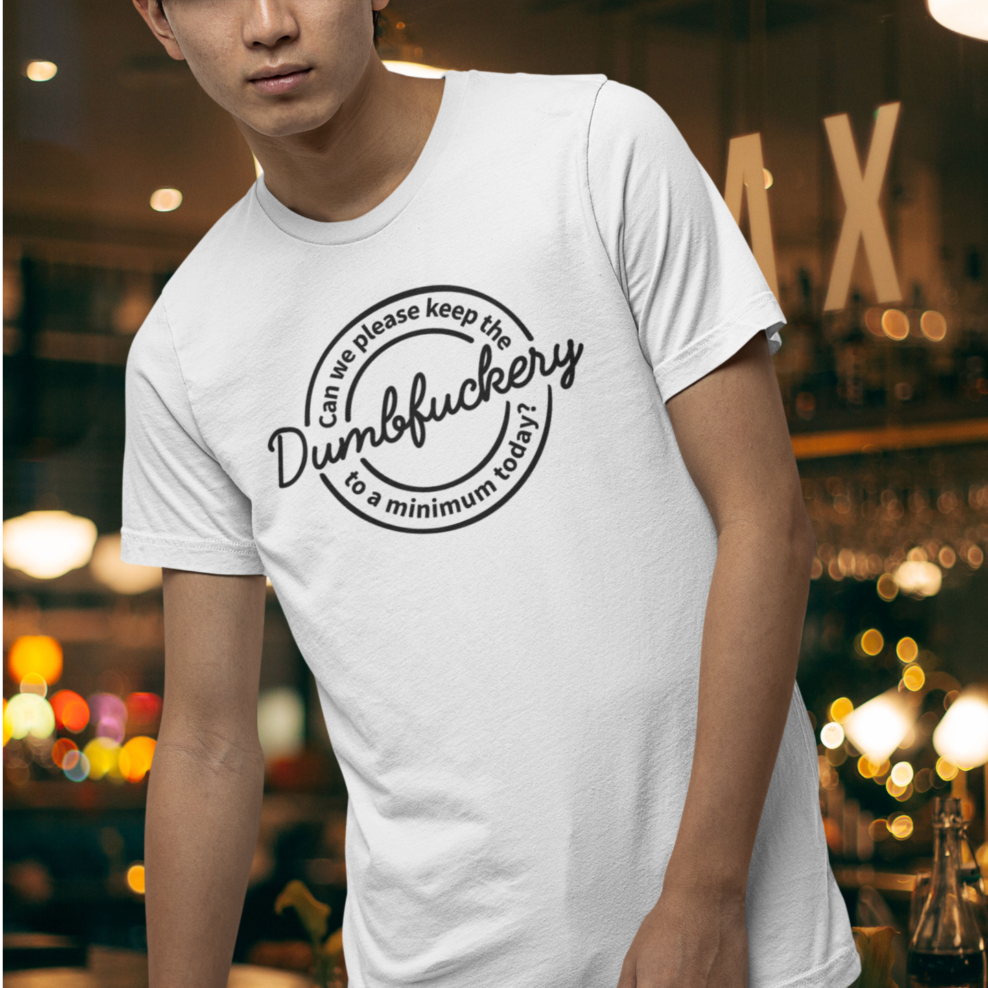 Humorous text printed round neck t-shirt for Men