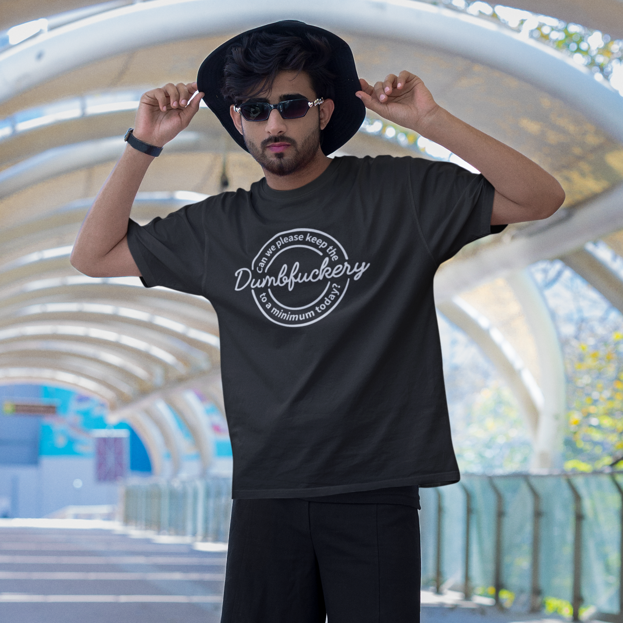 Humorous text printed round neck t-shirt for Men