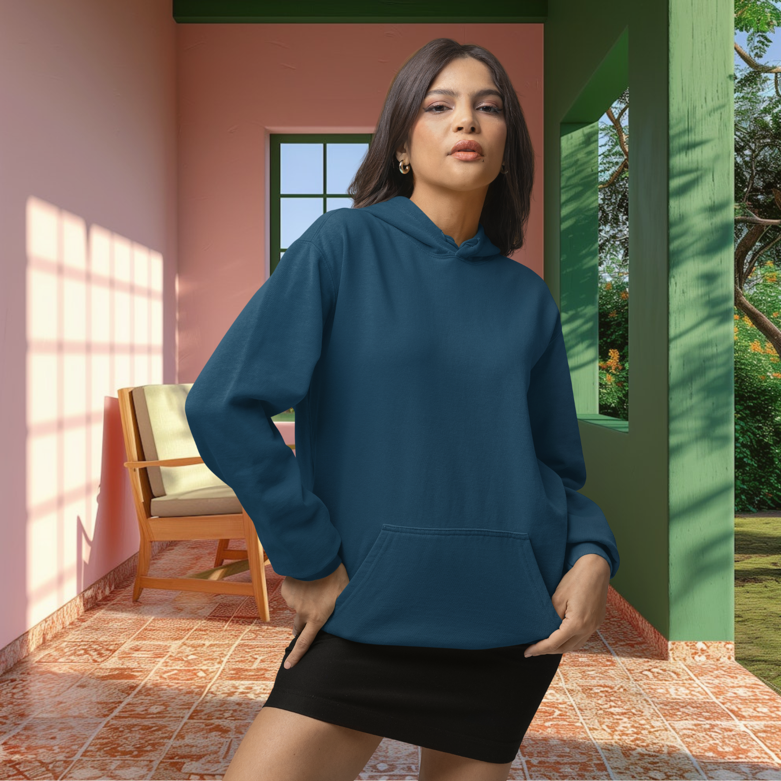 Navy Blue  hoodie for women 