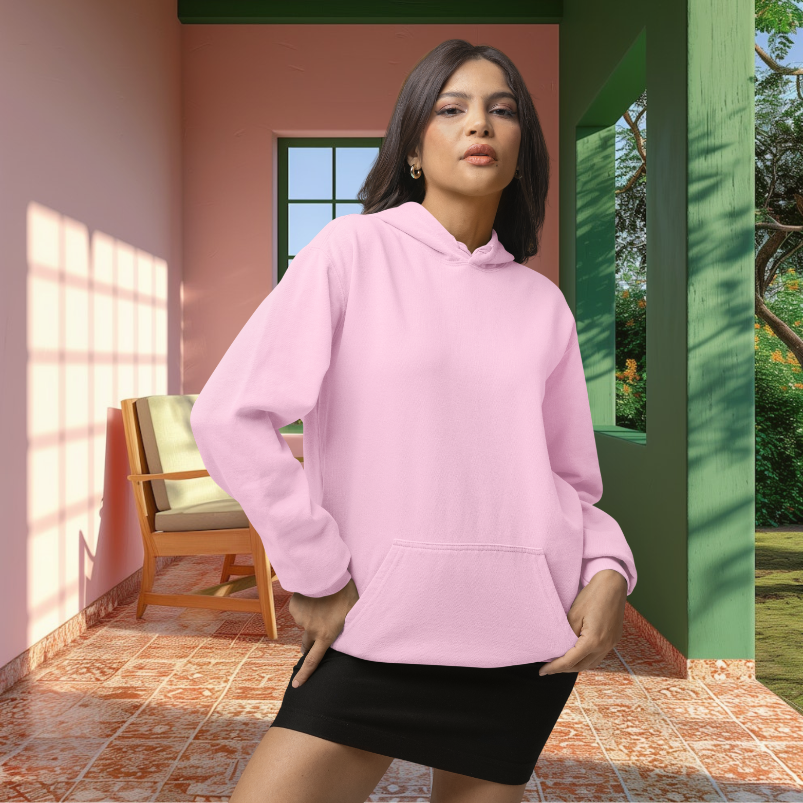 Light prink  hoodie for women 