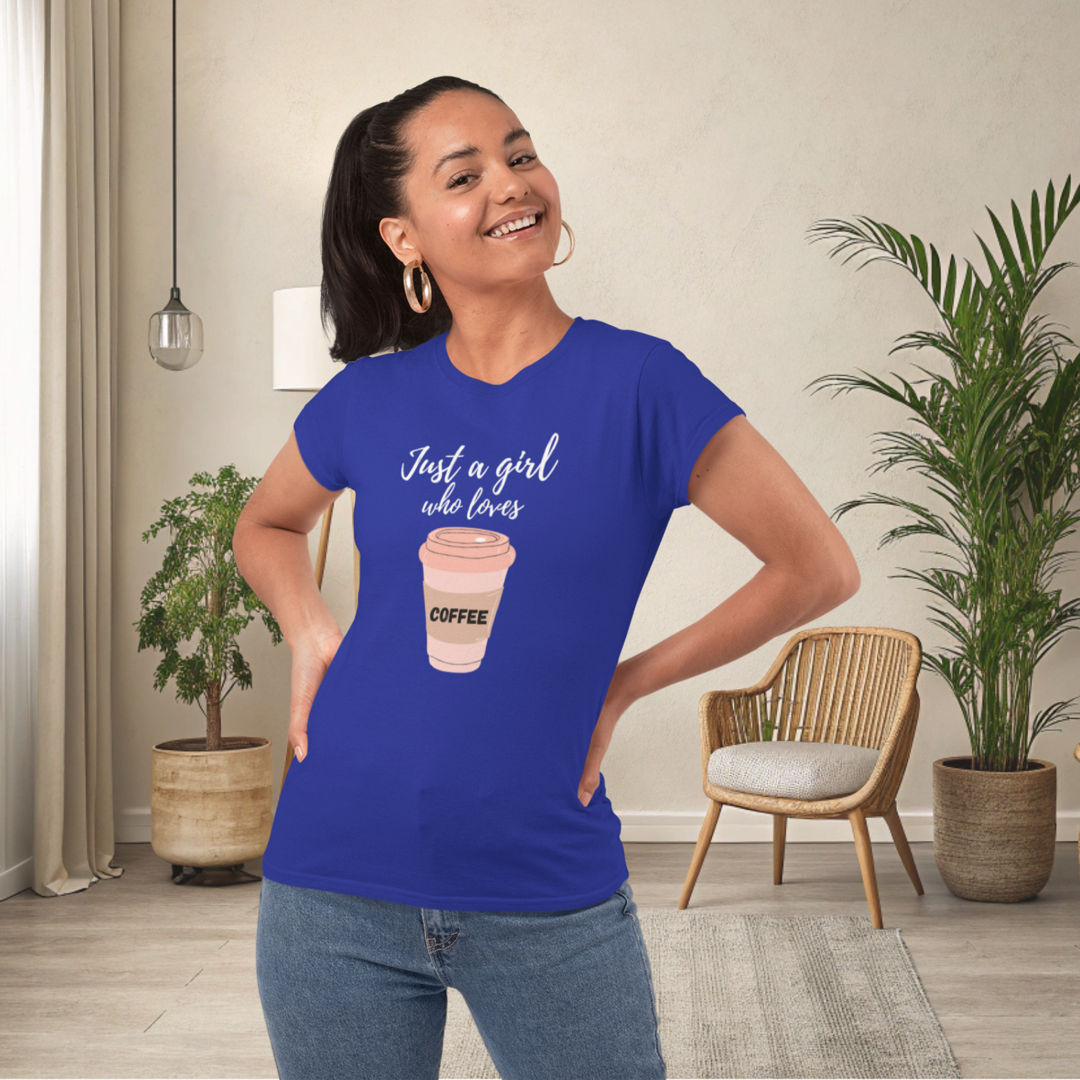 Women coffee lover graphic printed round neck T-Shirt