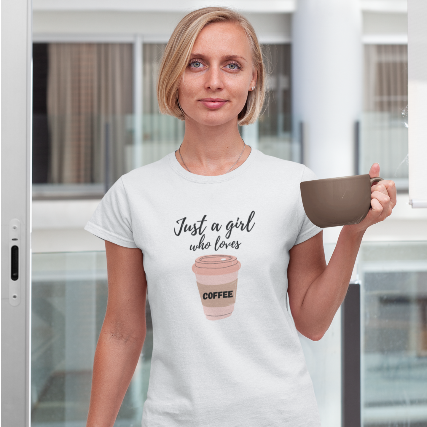 Women coffee lover graphic printed round neck T-Shirt