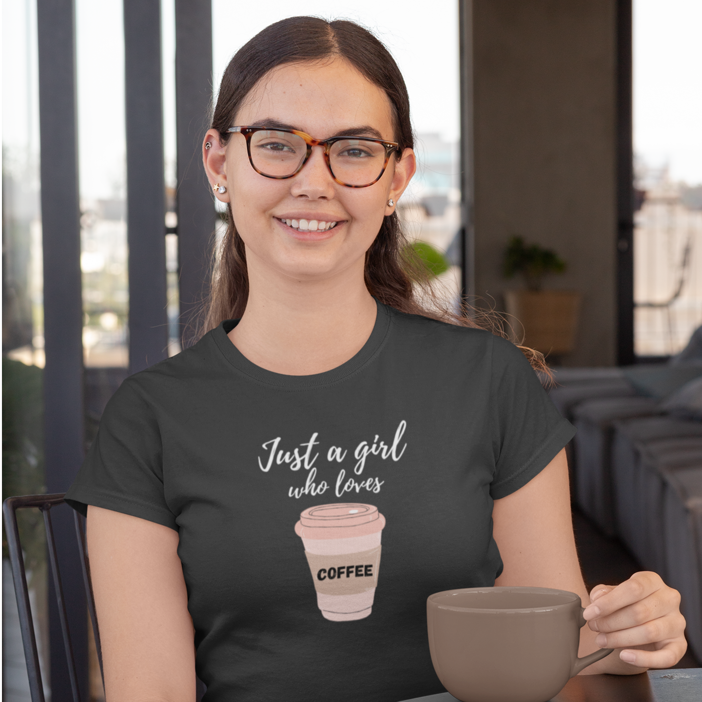 Women coffee lover graphic printed round neck T-Shirt