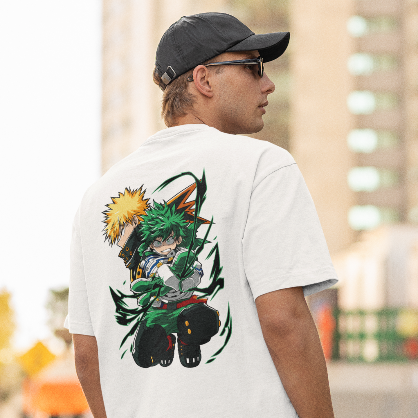 Men midoriya izuku demon slayer Anime printed Oversized T-Shirt