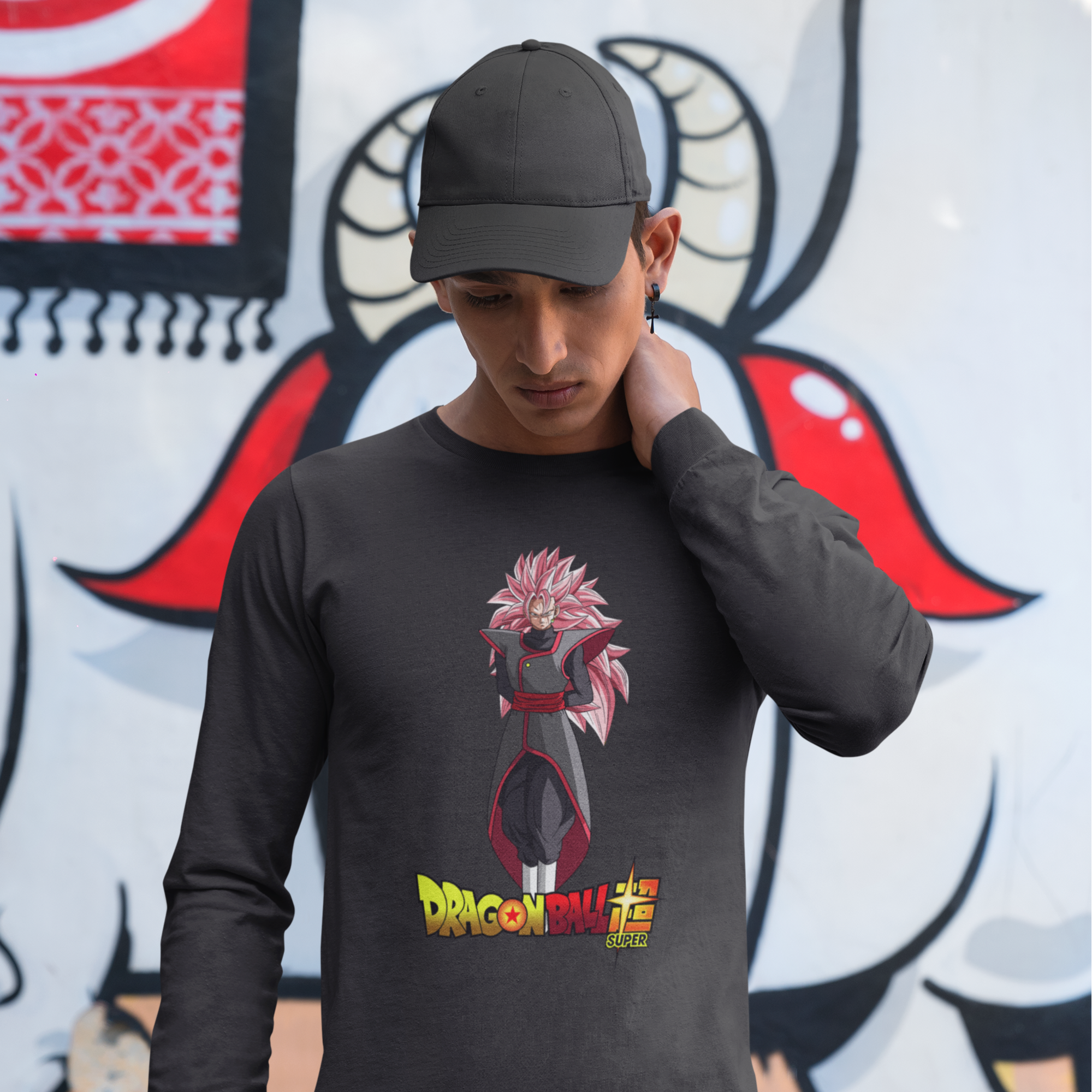 Men Goku black graphic printed full sleeve T-Shirt