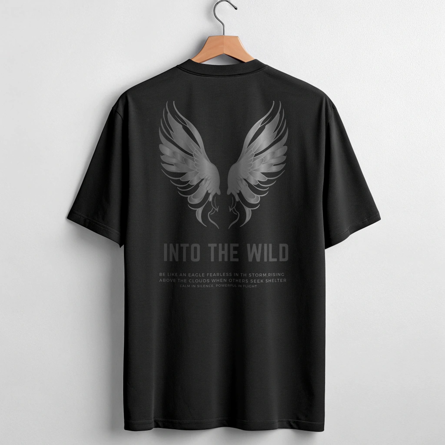 men’s streetwear oversized black motivational graphic tee