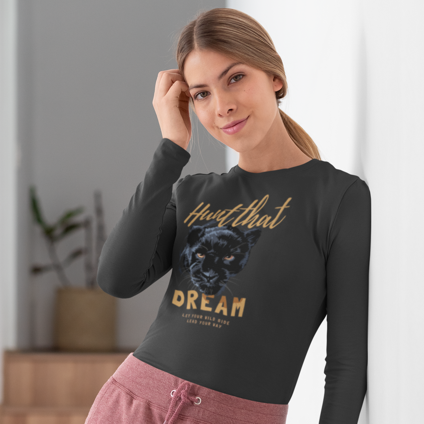 Women Ultra Cotton Long Sleeve round neck classic fit streetwear T shirt