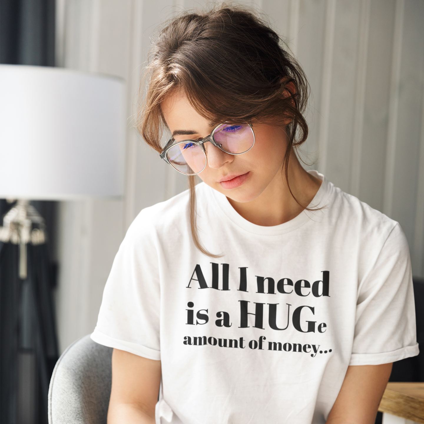 Women humors text Round Neck oversized T-Shirt