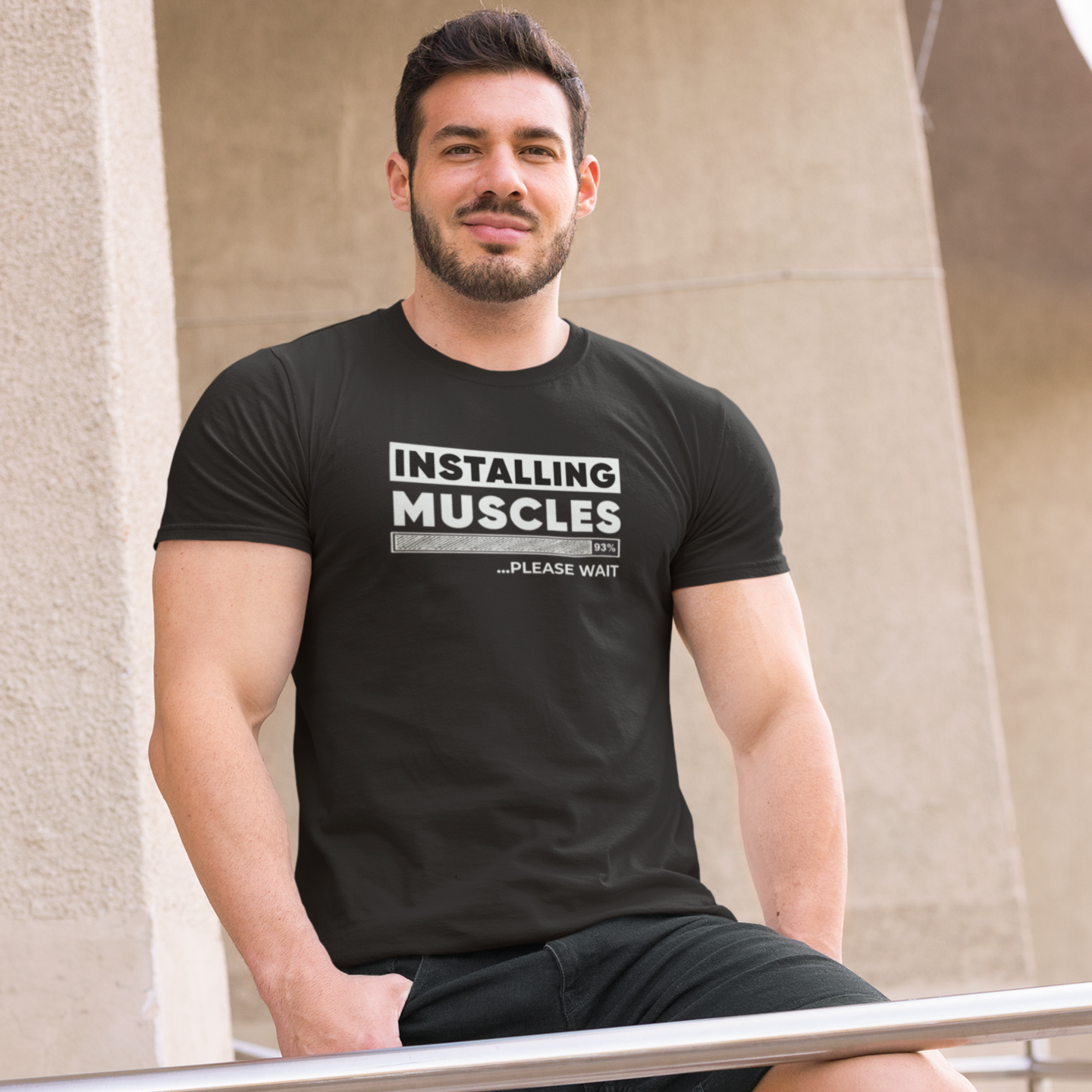 Men Gymming vibe text Printed Crew Neck T-Shirt