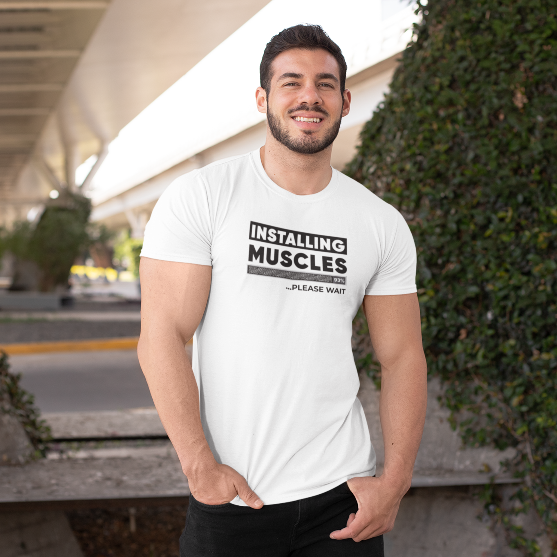 Men Gymming vibe text Printed Crew Neck T-Shirt