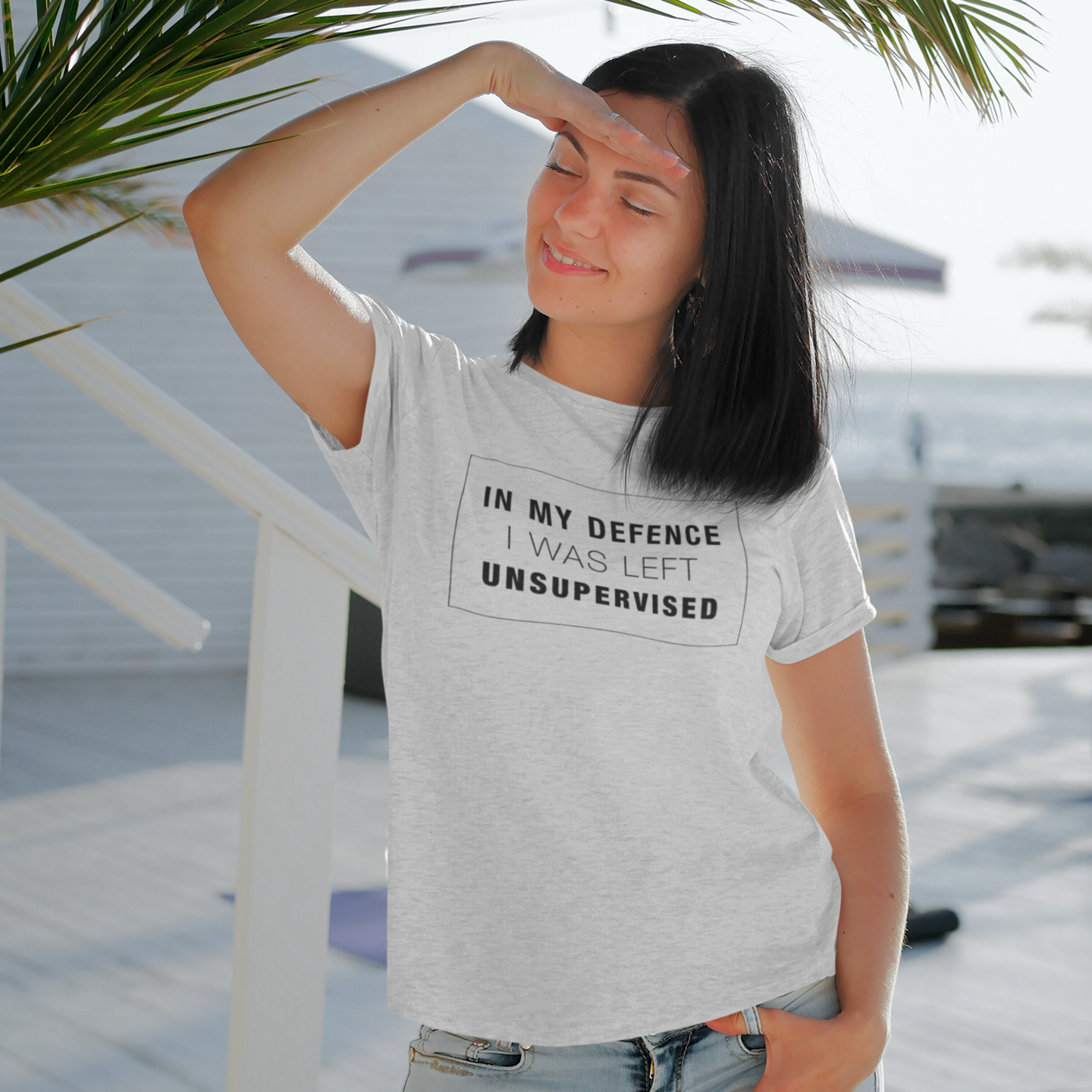 Humor text  Printed Crew Neck T-Shirt for Women