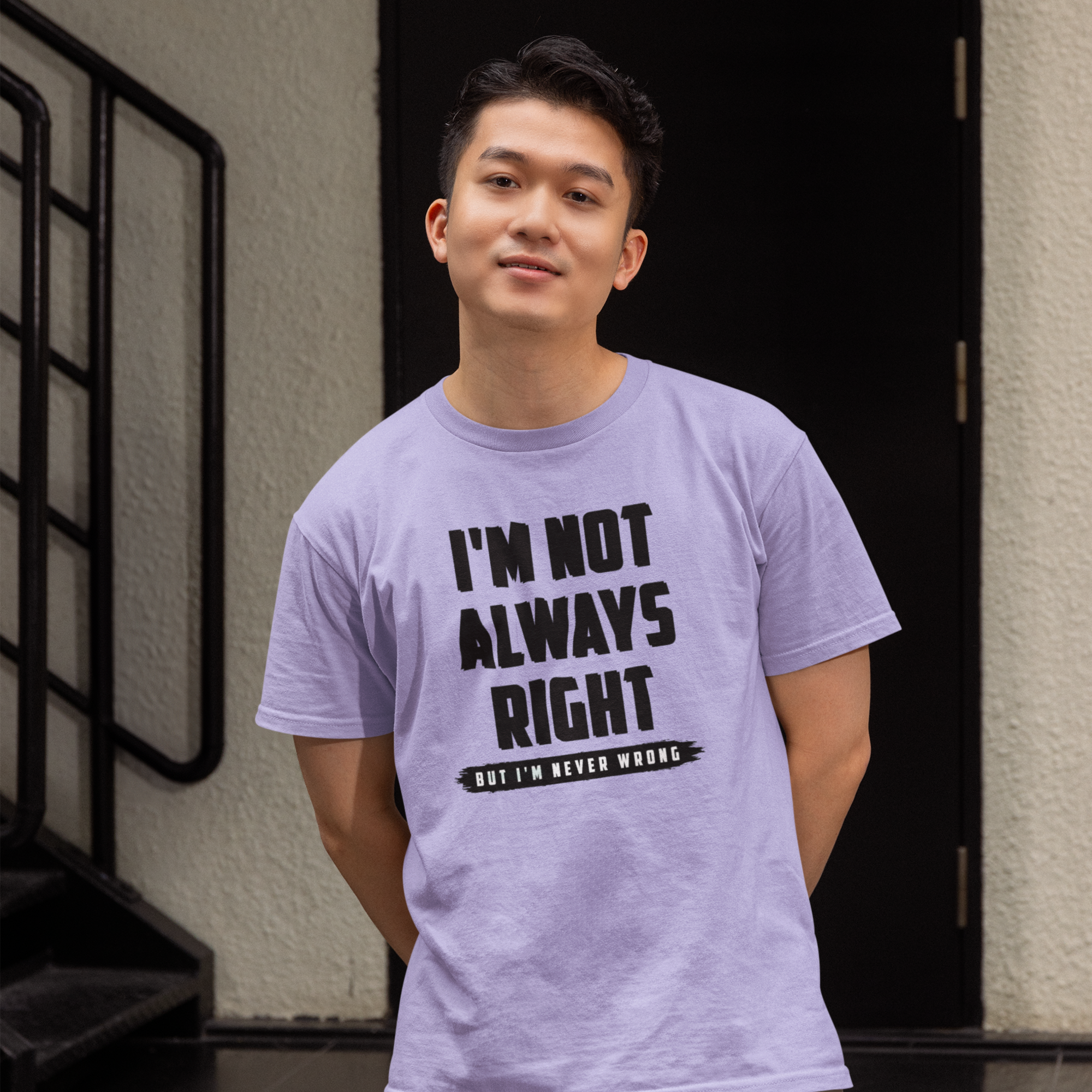 Humorous text printed round neck t-shirt for Men