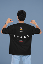 men’s black oversized space print t-shirt